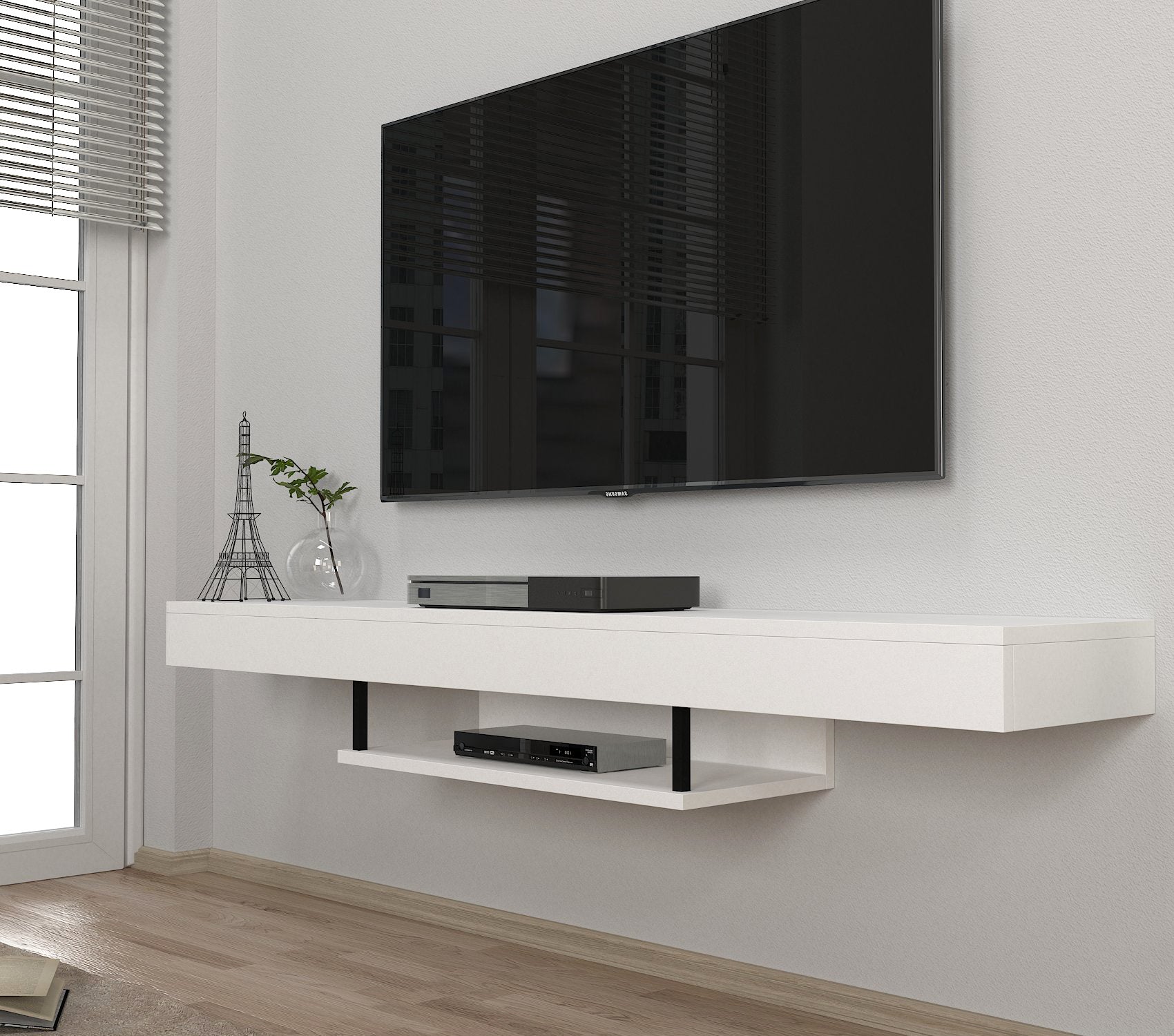 TV Lowboard Hängend Alberes Weiß