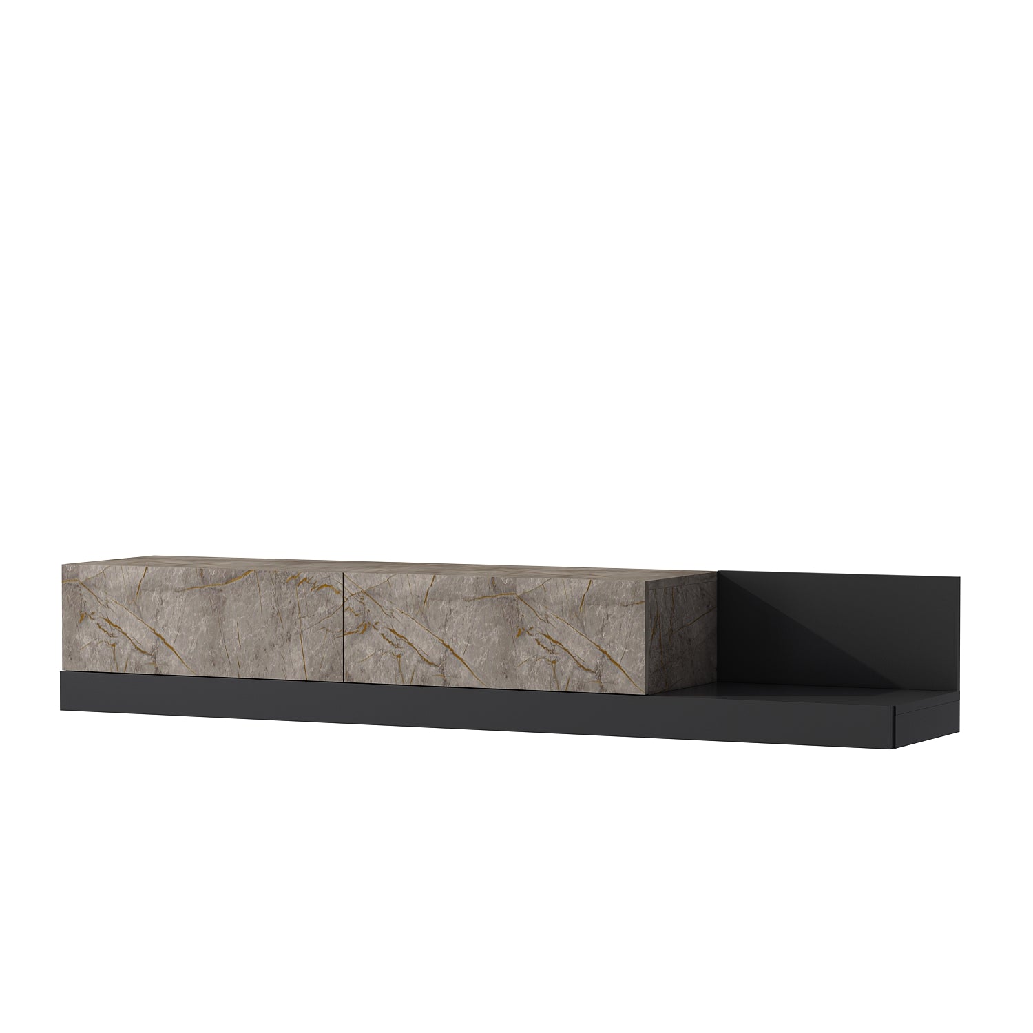 TV Lowboard Majör Anthrazit Beige (teil Marmor Optik) 9024