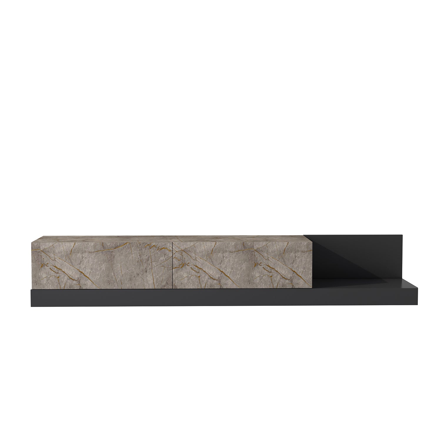 TV Lowboard Majör Anthrazit Beige (teil Marmor Optik) 9024