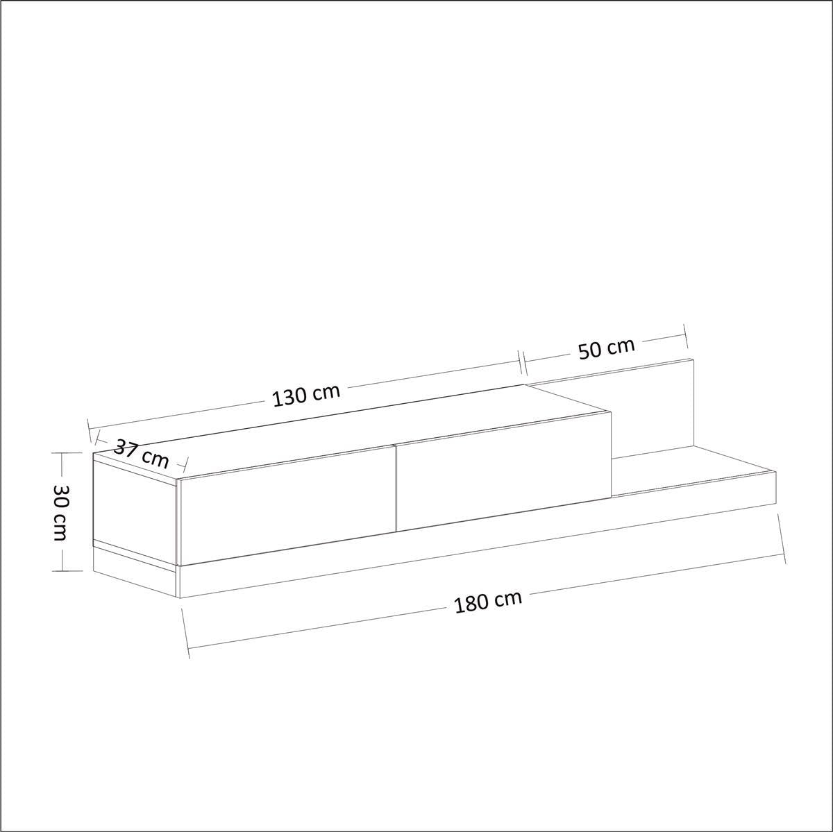 TV Lowboard Majör Anthrazit Beige (teil Marmor Optik) 9024