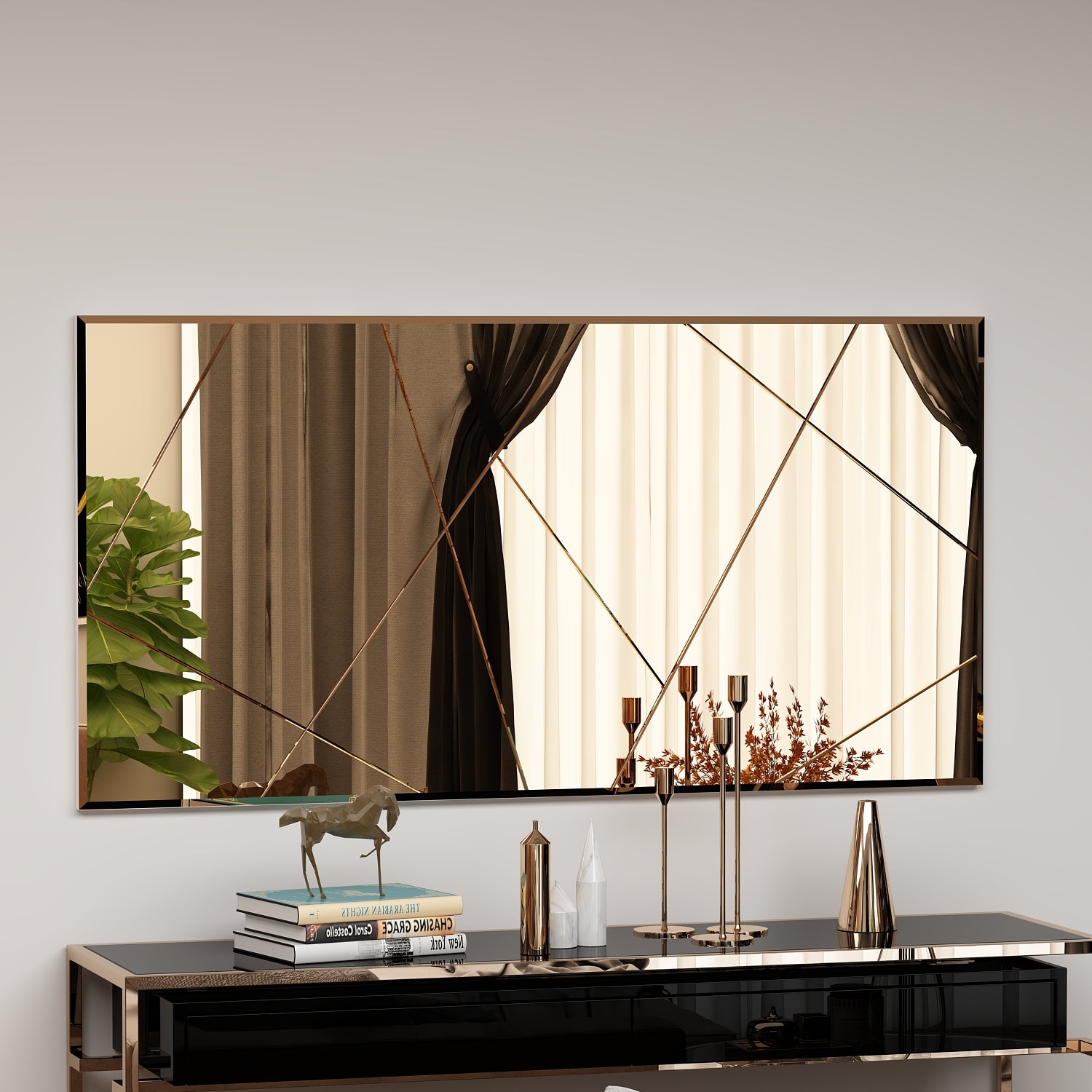Spiegel Eilish Asymmetrisches Design 120x60cm Bronze