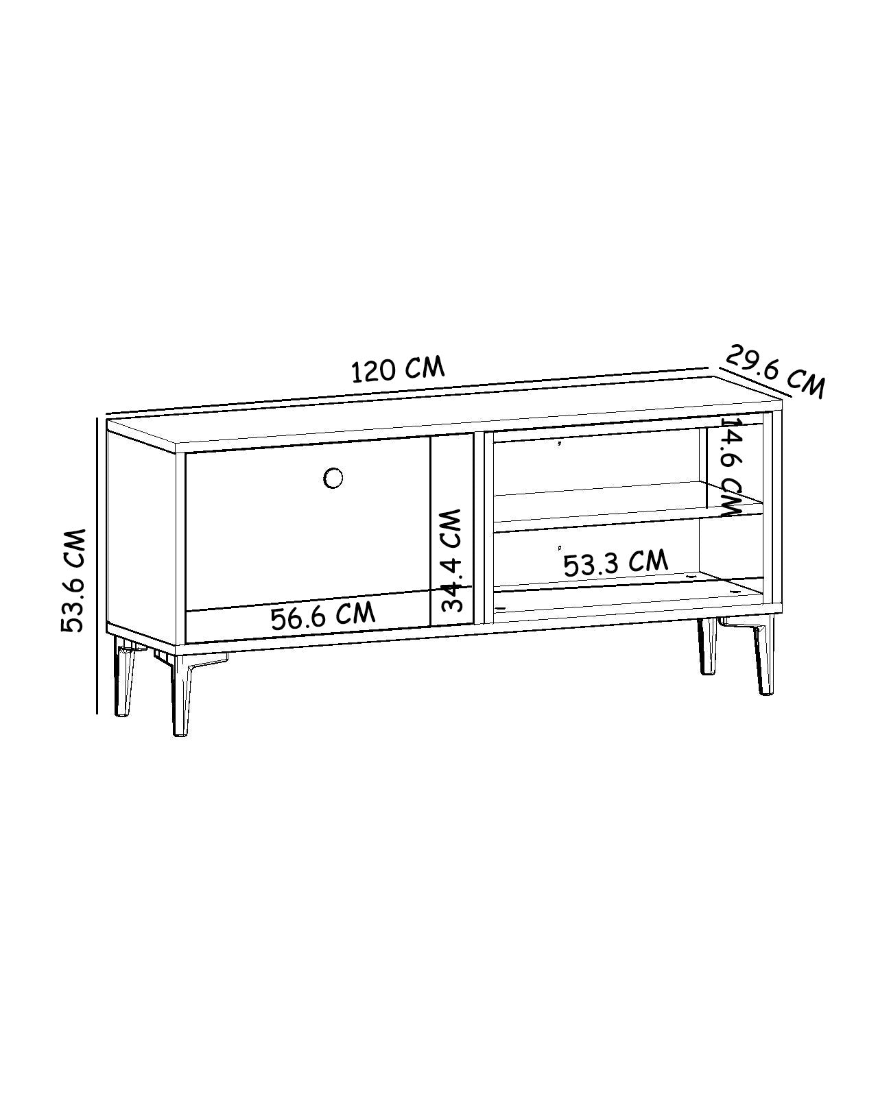 TV Lowboard Alto Safir Schwarz Holzoptik 9642