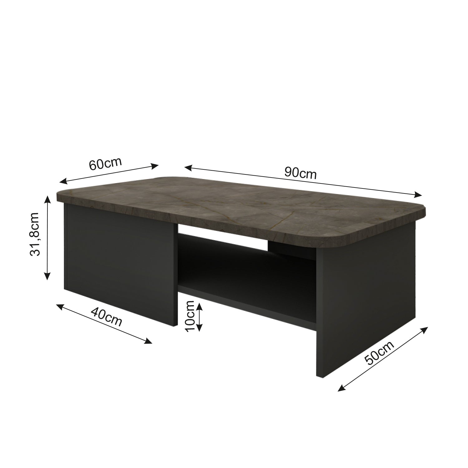 Couchtisch Majör Anthrazit Beige 9895