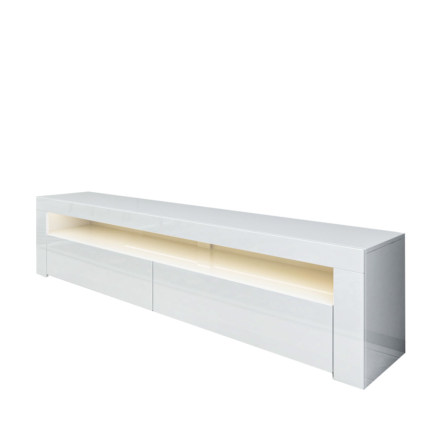 TV-Möbel mit LED-Beleuchtung Weiß 150 cm