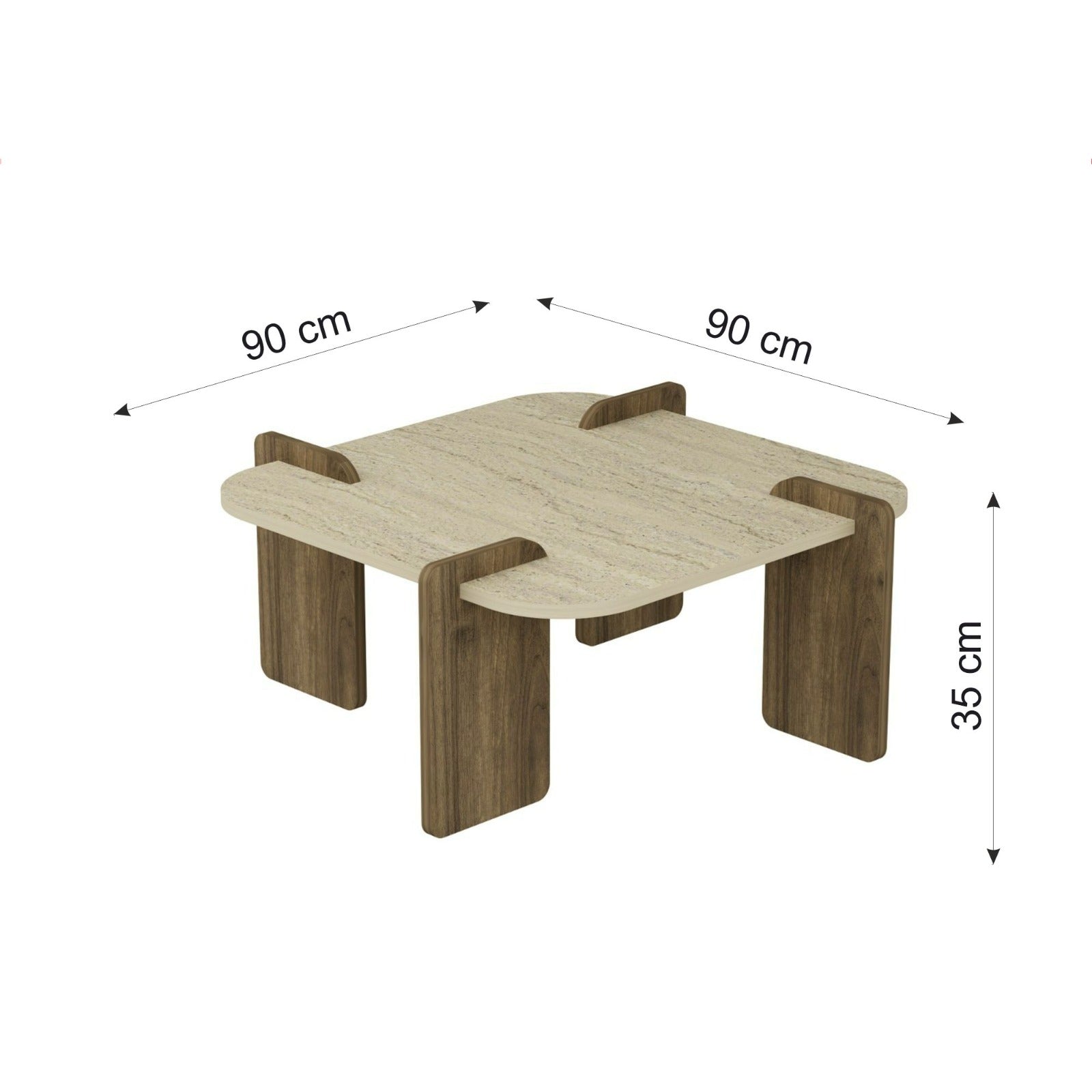 Couchtisch Brilliance Travertin Braun Granit Optik