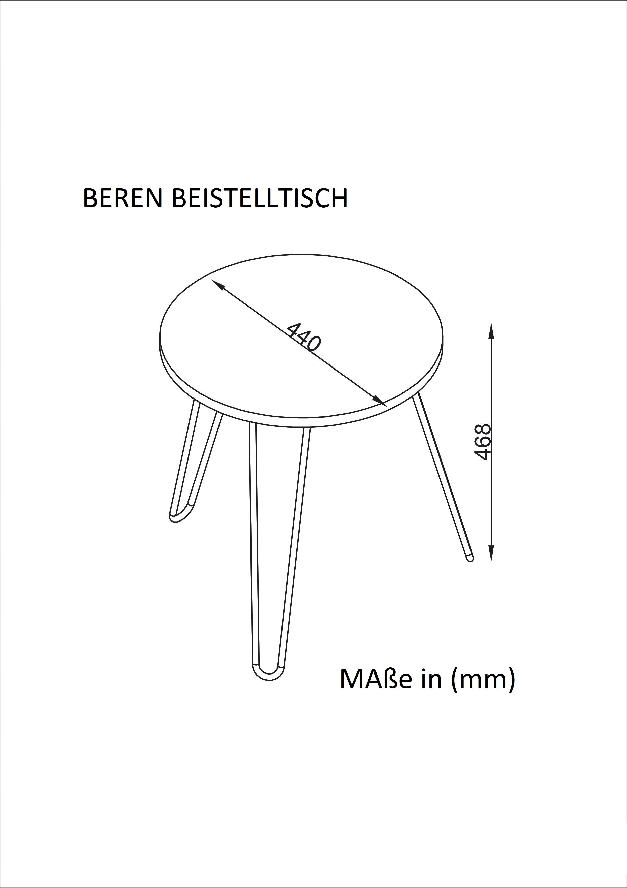 Beistelltisch Beren mit Metallfüße Weiß