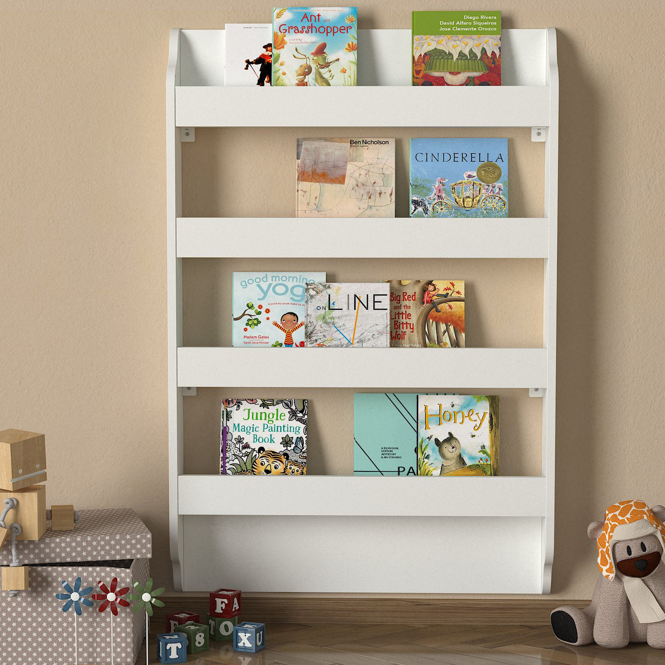 Bücherregal Montessori Weiß 120 x 80 cm