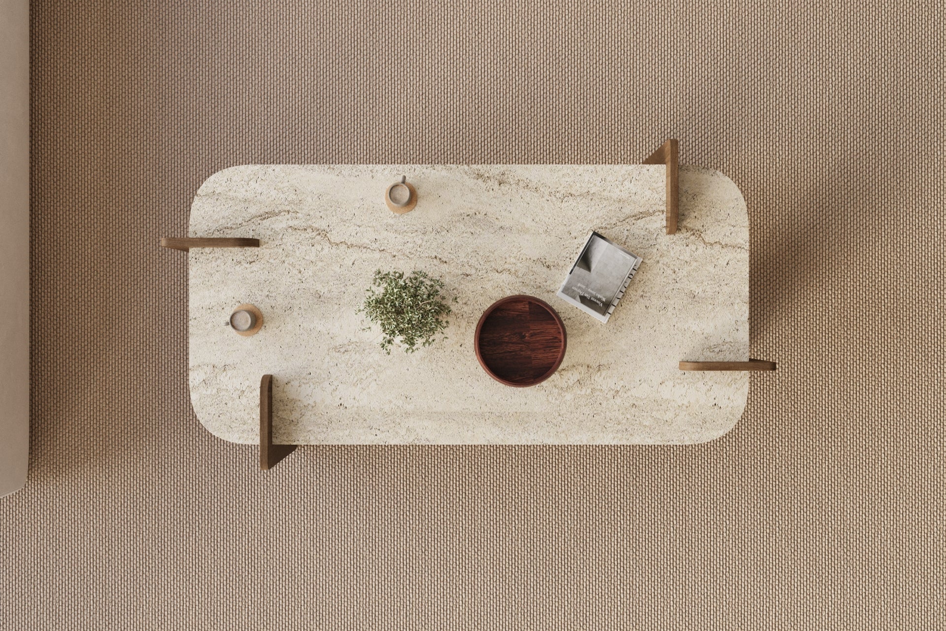 Couchtisch Twinkle Travertin Braun Granit Optik