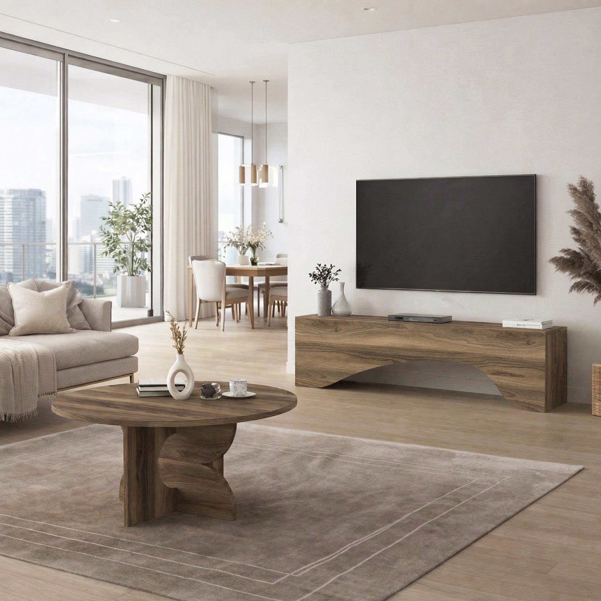 Couchtisch Enigma Walnuss 75 cm Rund