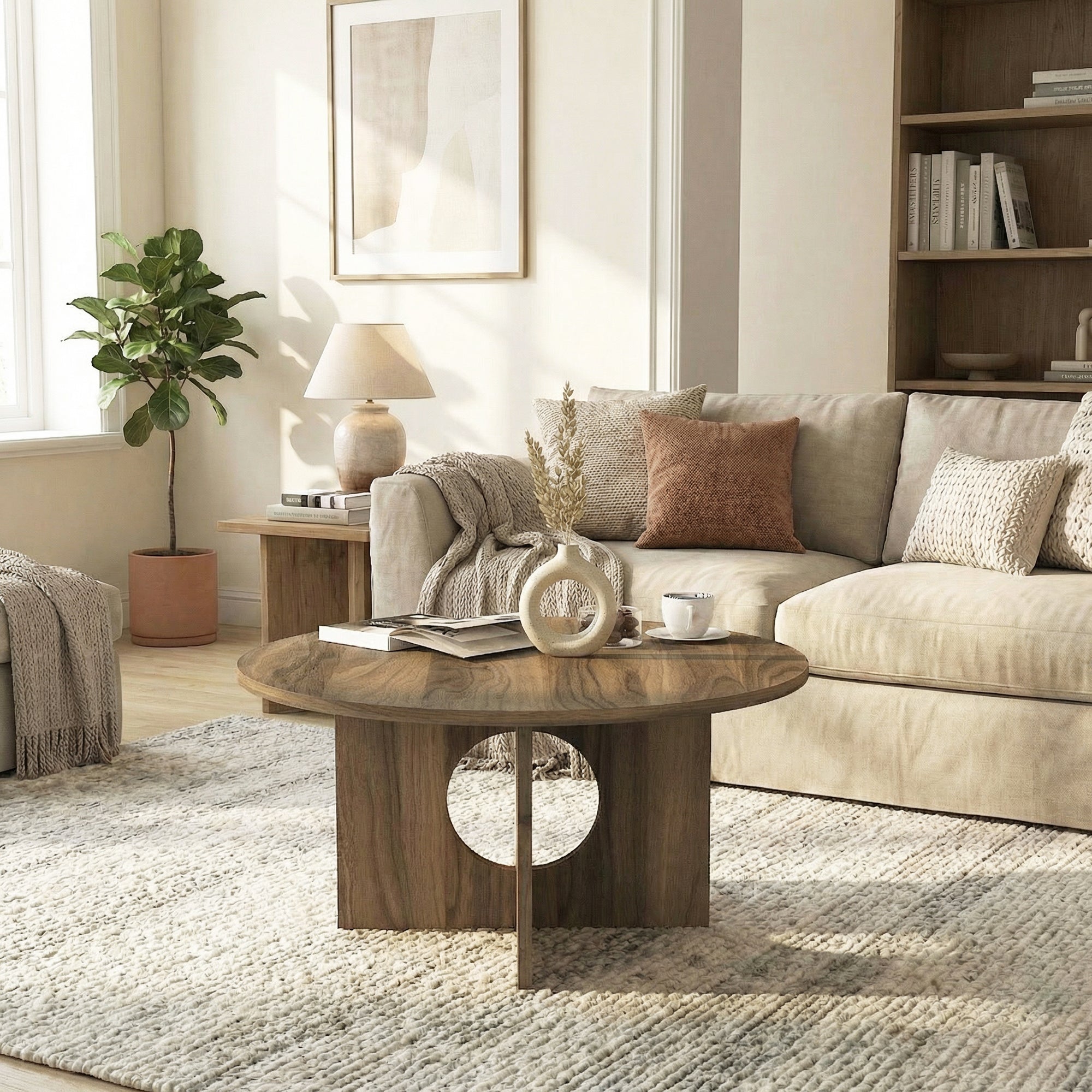 Couchtisch Enigma Walnuss 75 cm Rund