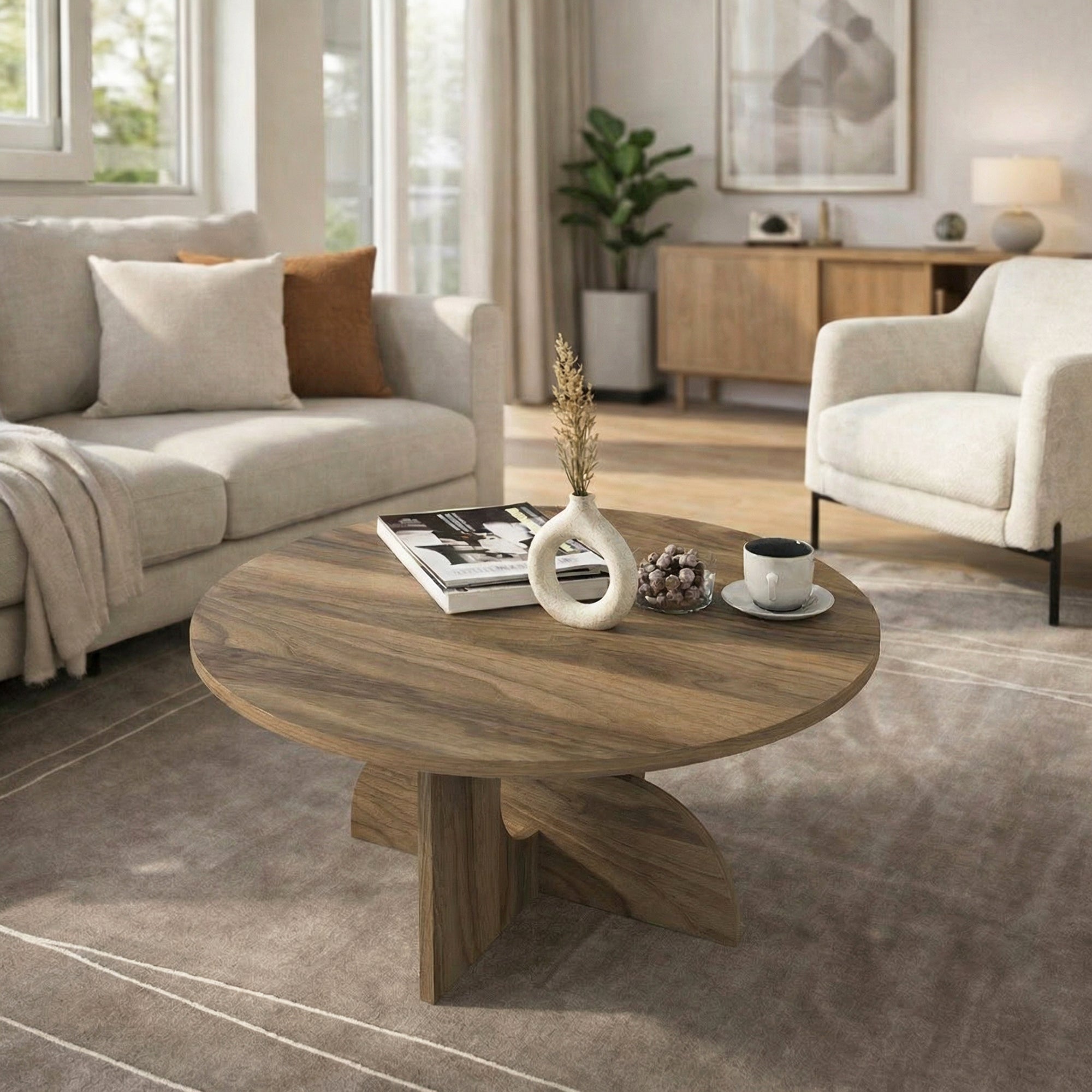 Couchtisch Enigma Walnuss 75 cm Rund
