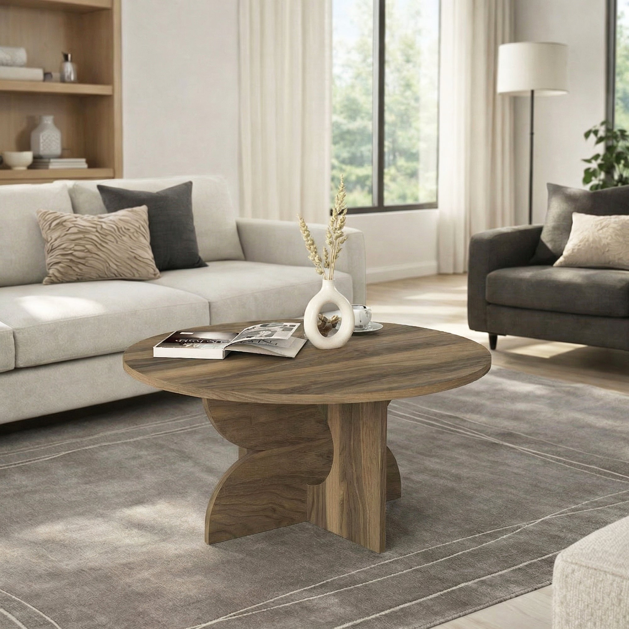 Couchtisch Enigma Walnuss 75 cm Rund