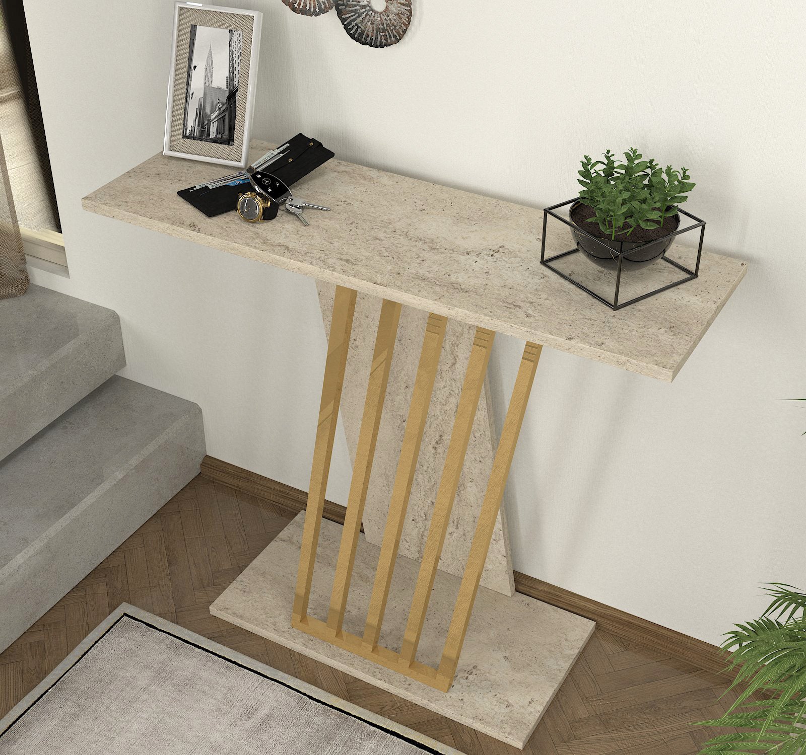Konsolentisch Gravity Beige Granit Optik