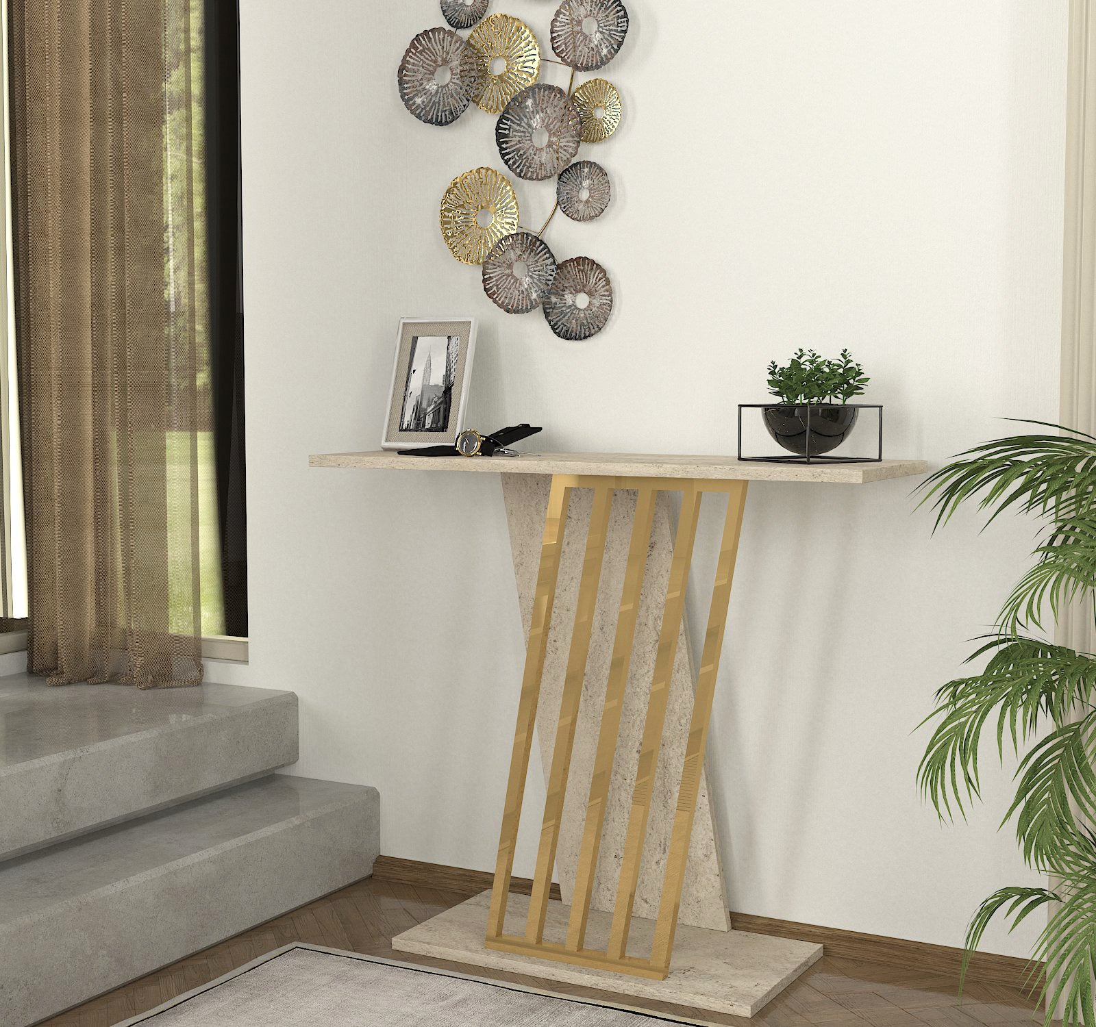 Konsolentisch Gravity Beige Granit Optik