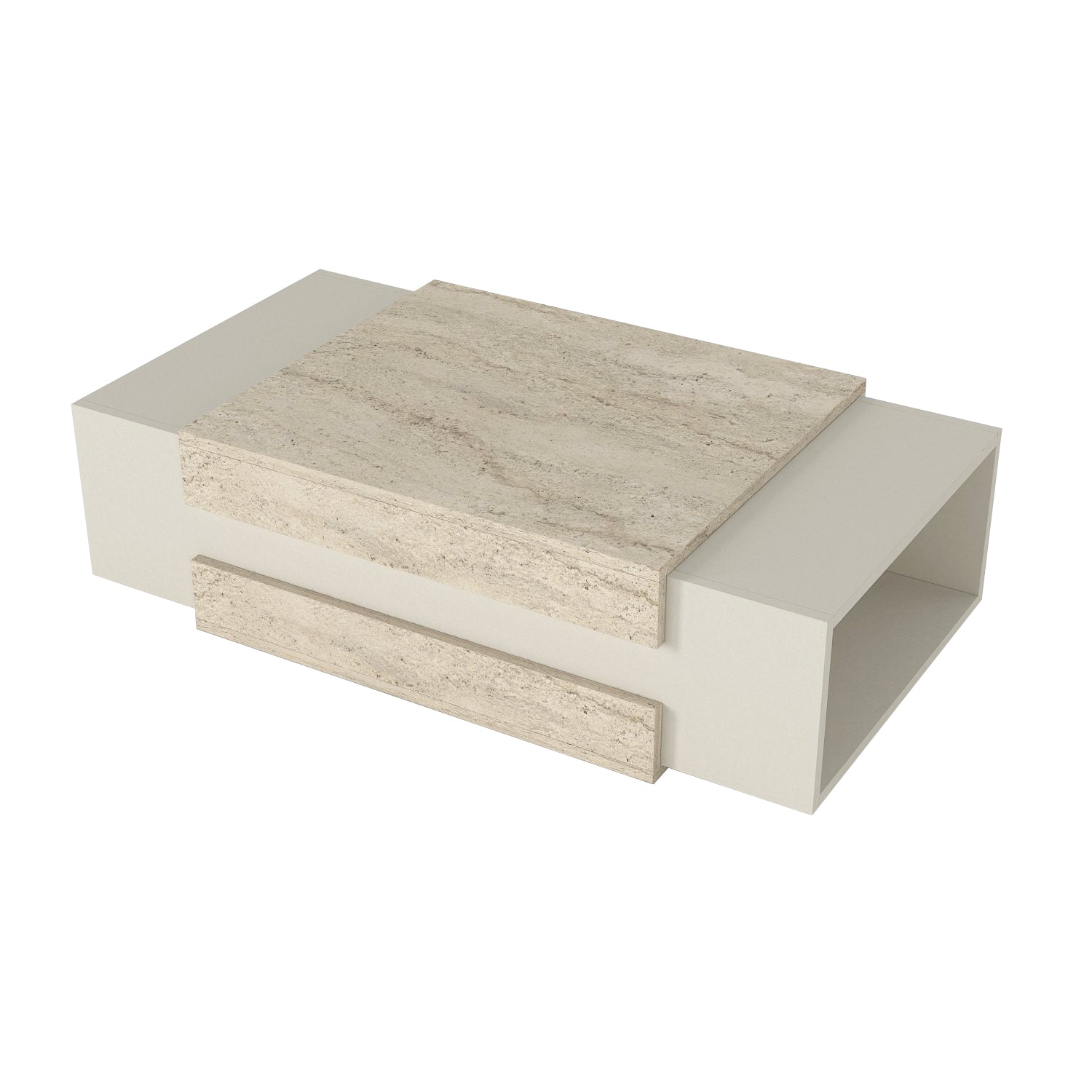 Couchtisch Nora Beige Grau Granit Optik