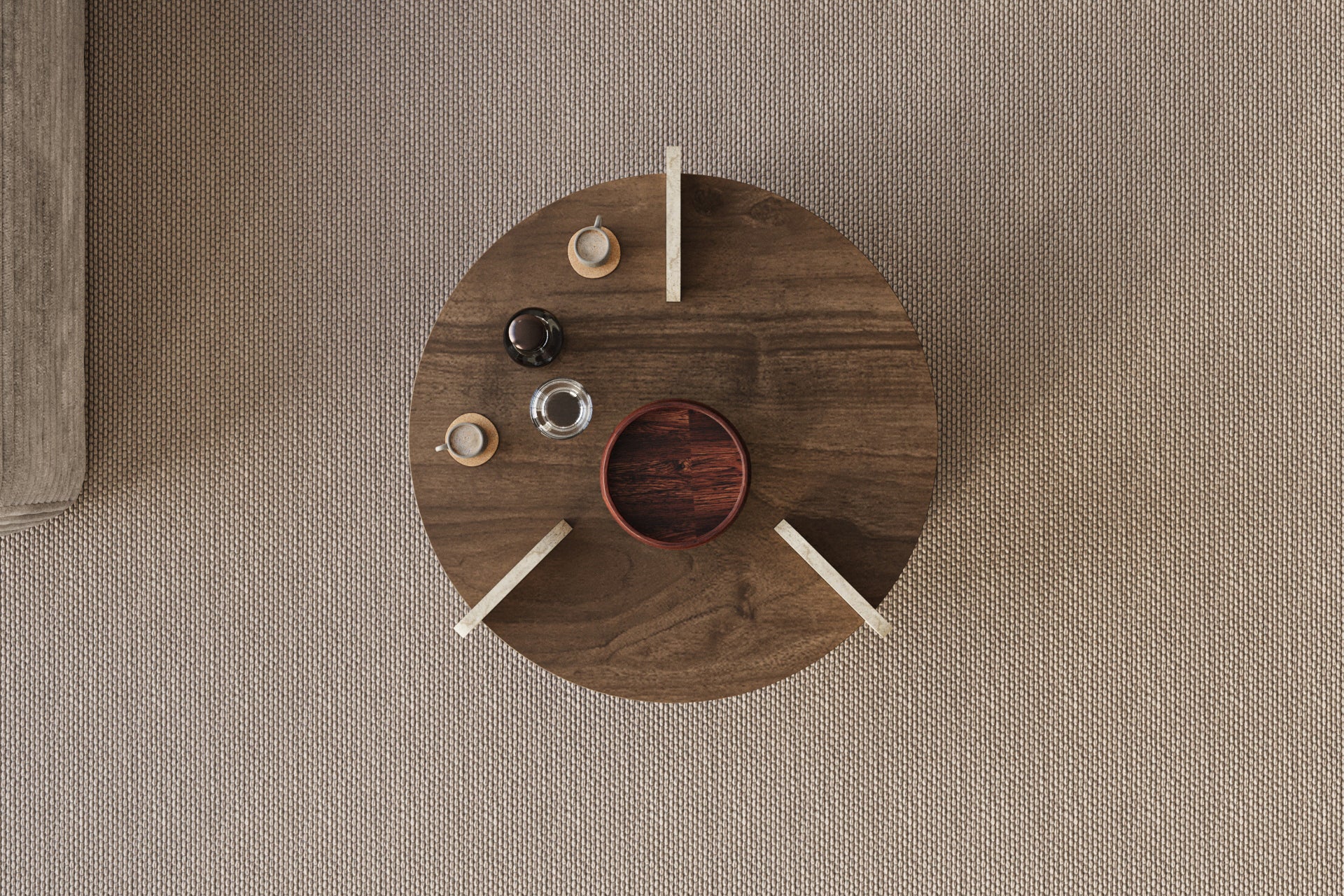 Couchtisch Glist  Braun Traverin Granit Optik 70x45 cm