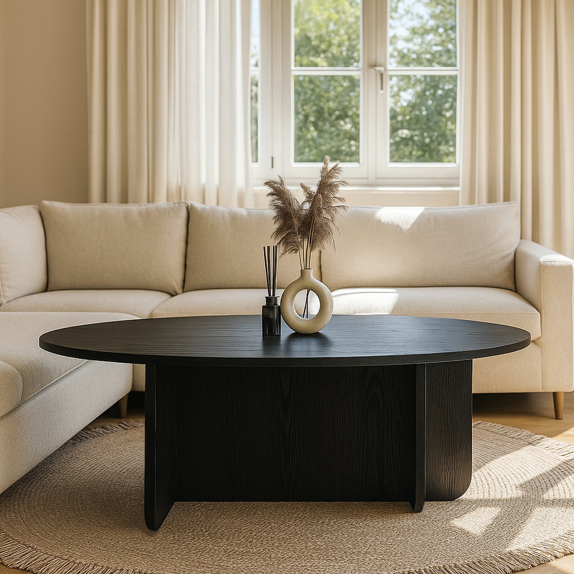 Couchtisch Luminous Schwarz Holzoptik 120x60 cm