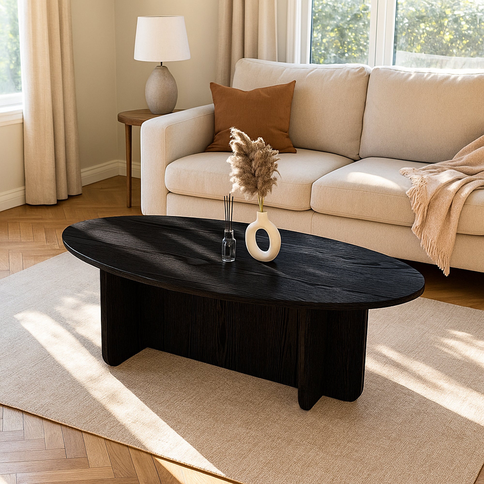 Couchtisch Luminous Schwarz Holzoptik 120x60 cm