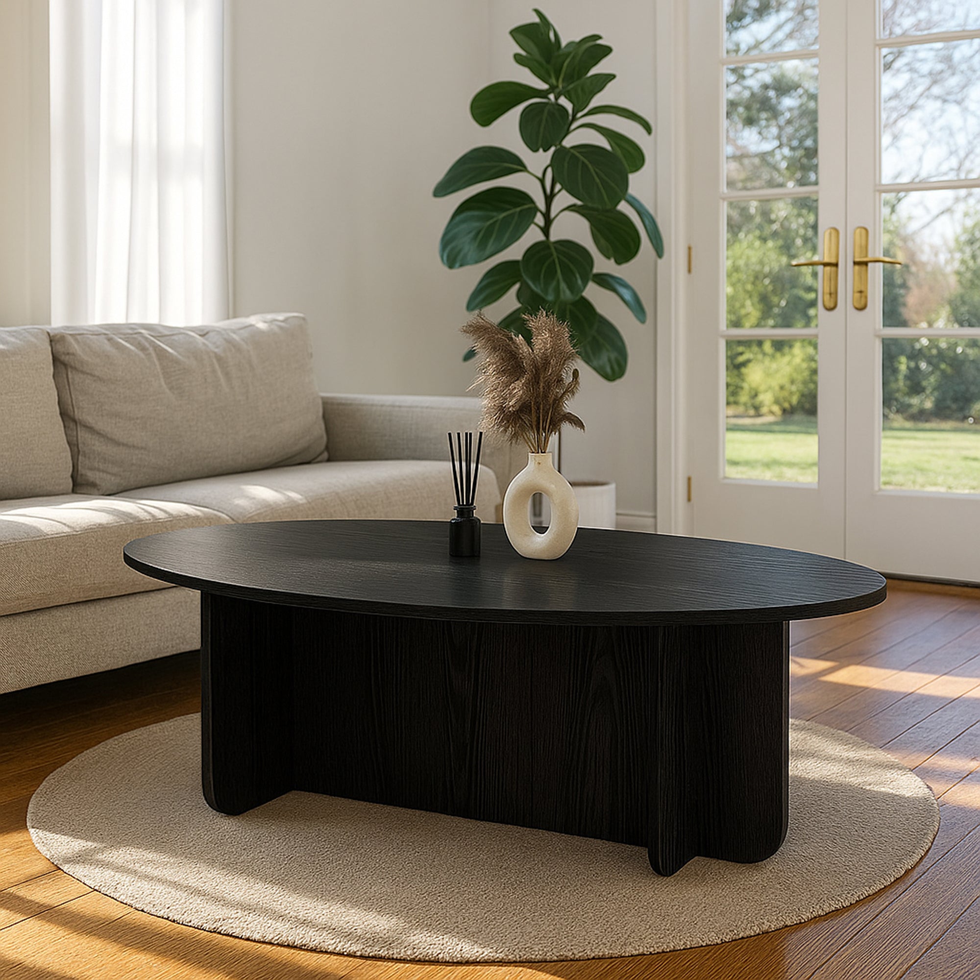 Couchtisch Luminous Schwarz Holzoptik 120x60 cm