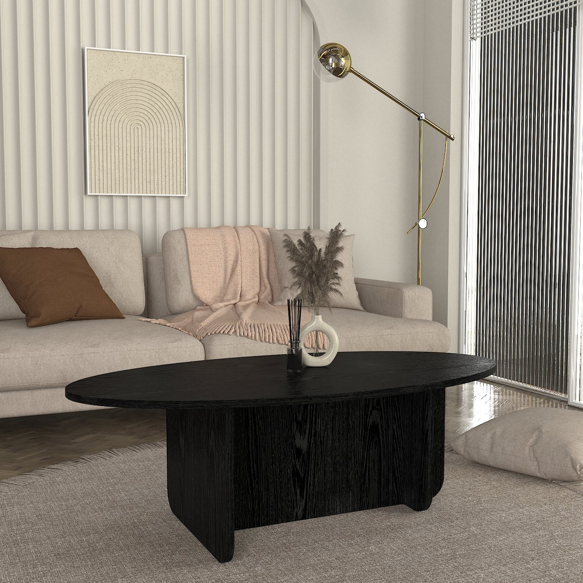 Couchtisch Luminous Schwarz Holzoptik 120x60 cm