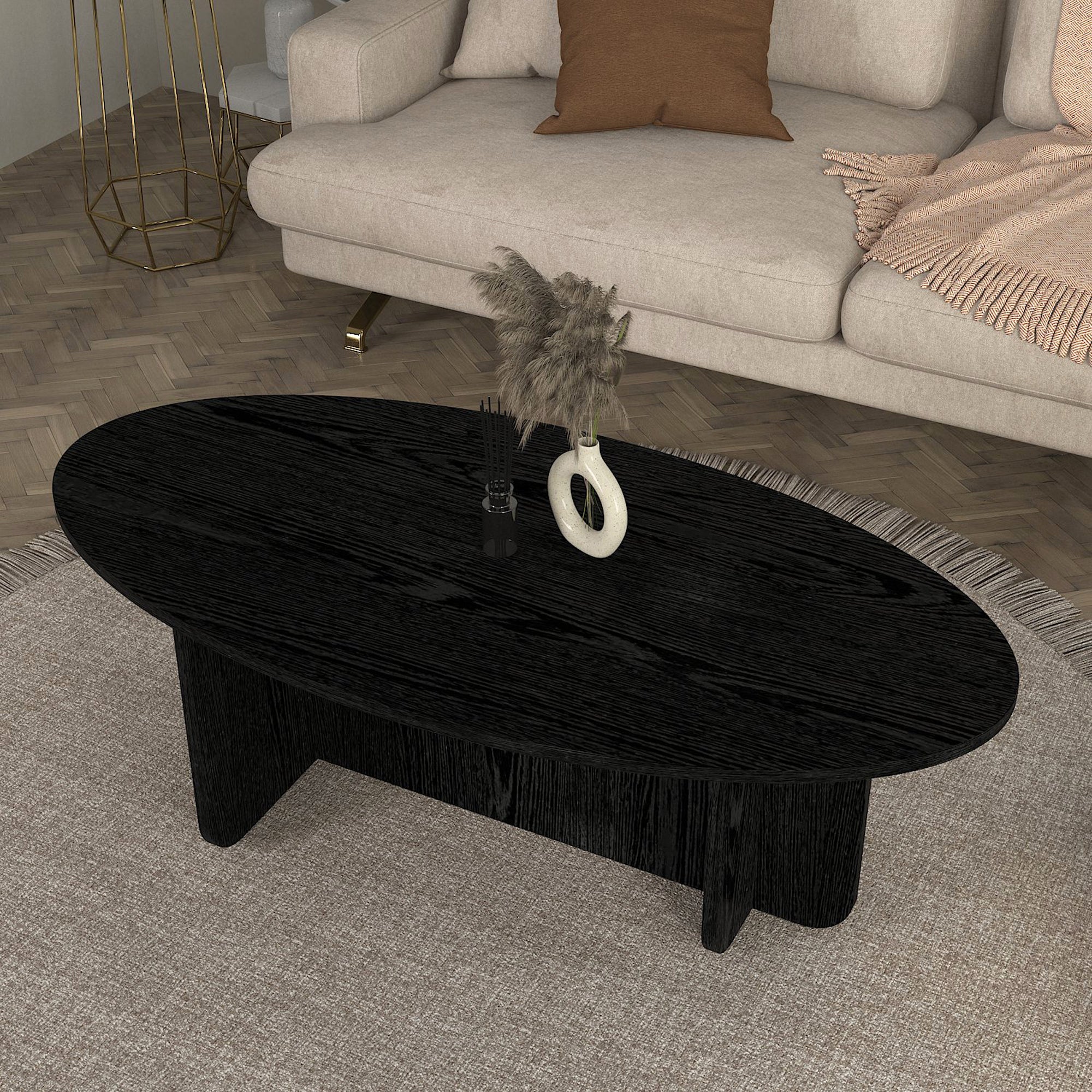 Couchtisch Luminous Schwarz Holzoptik 120x60 cm