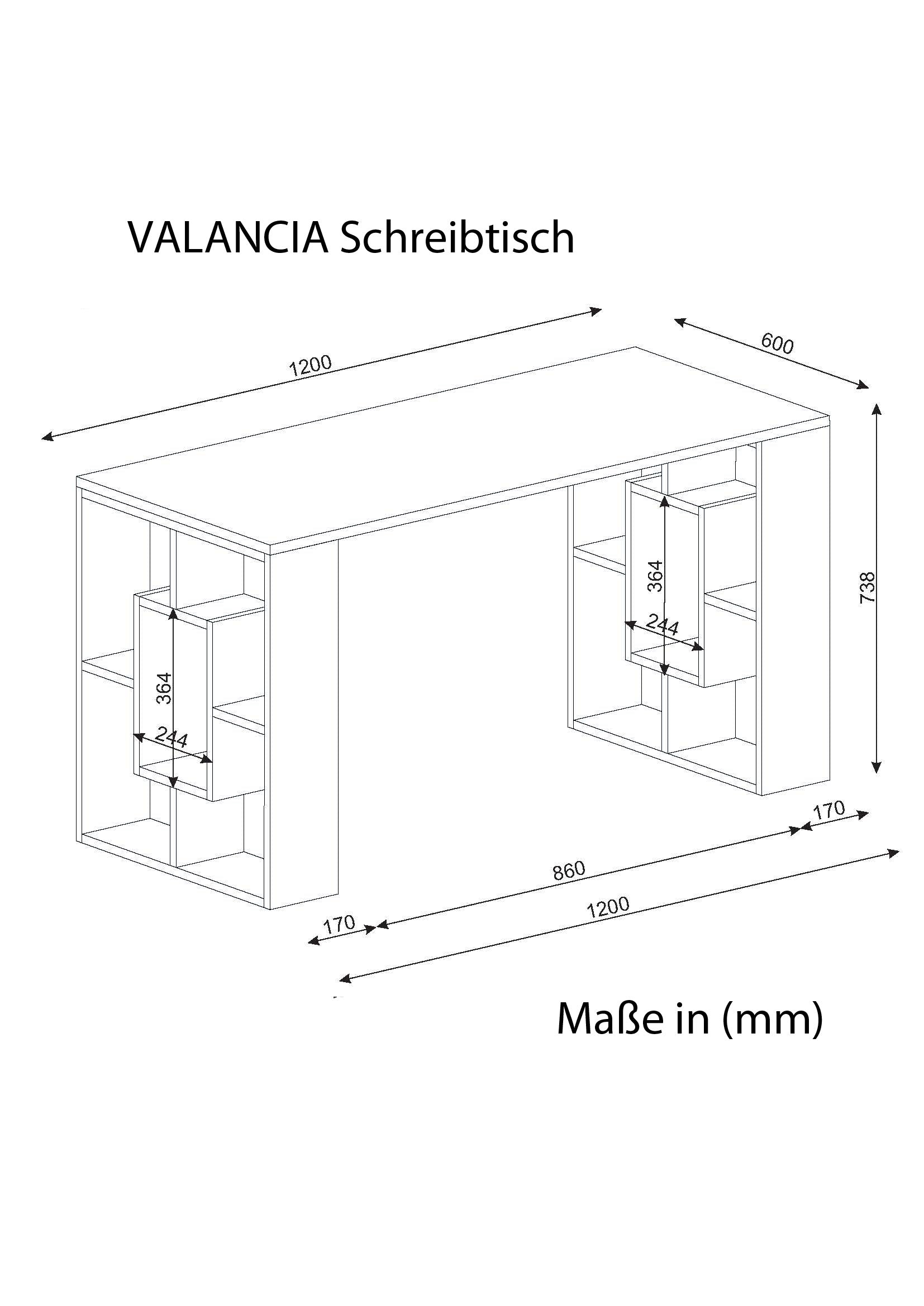 Schreibtisch Valancia Weiß