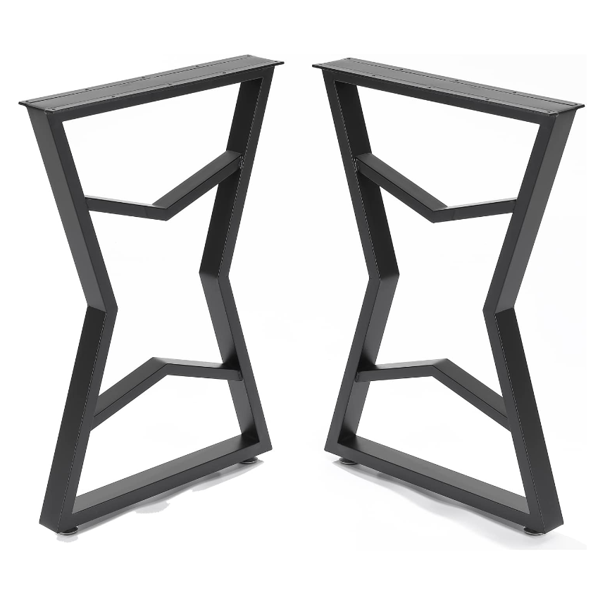 Tischgestell Stahl Schwarz 2 Stück Set 55x72 cm