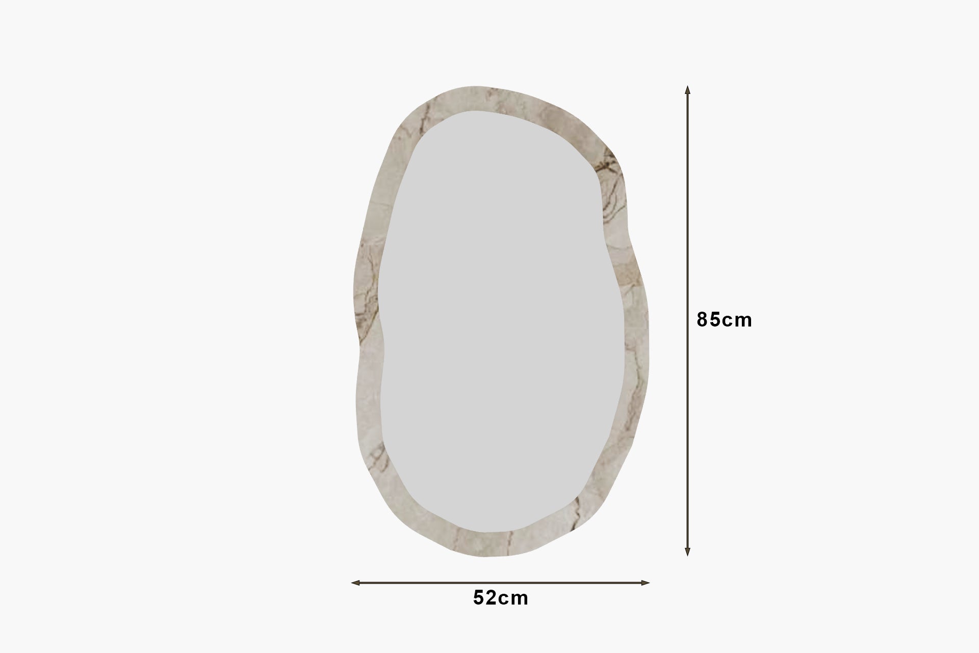 Wandspiegel Asymmetrische Eleganza Marmoroptik Modern 52x86x2 cm
