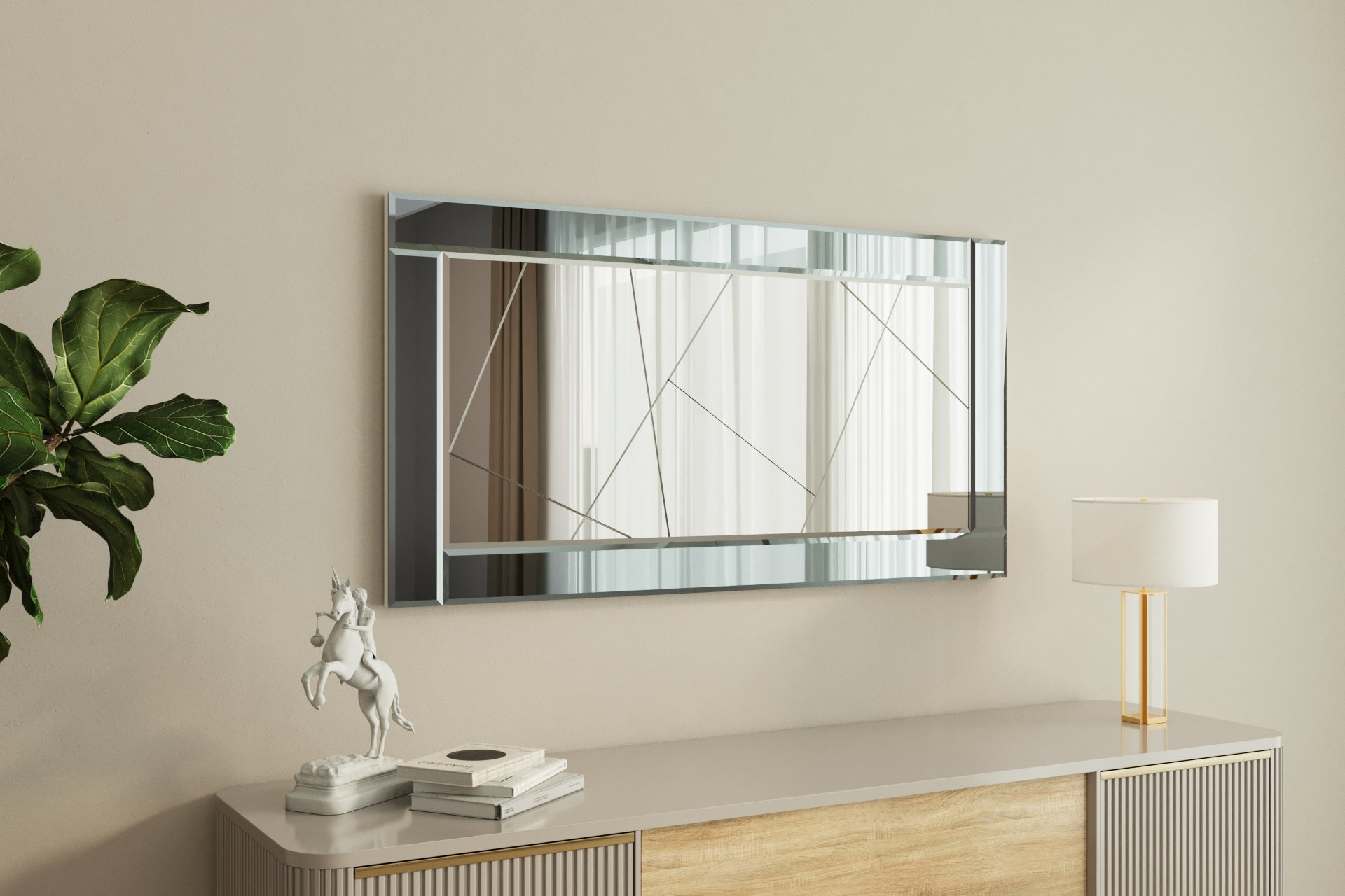 Spiegel Luna Grau Rahmen Asm 60x120cm