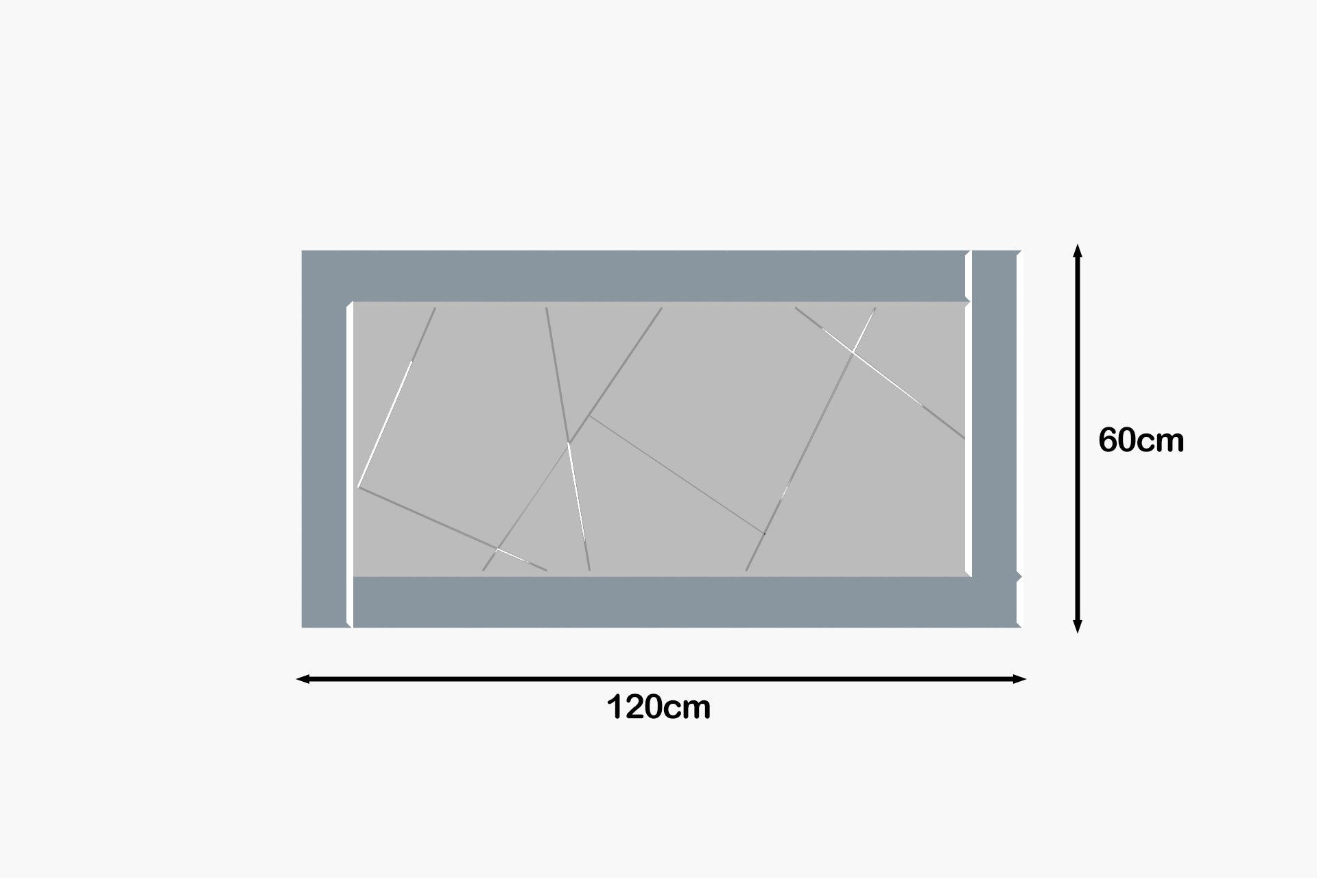 Spiegel Luna Grau Rahmen Asm 60x120cm