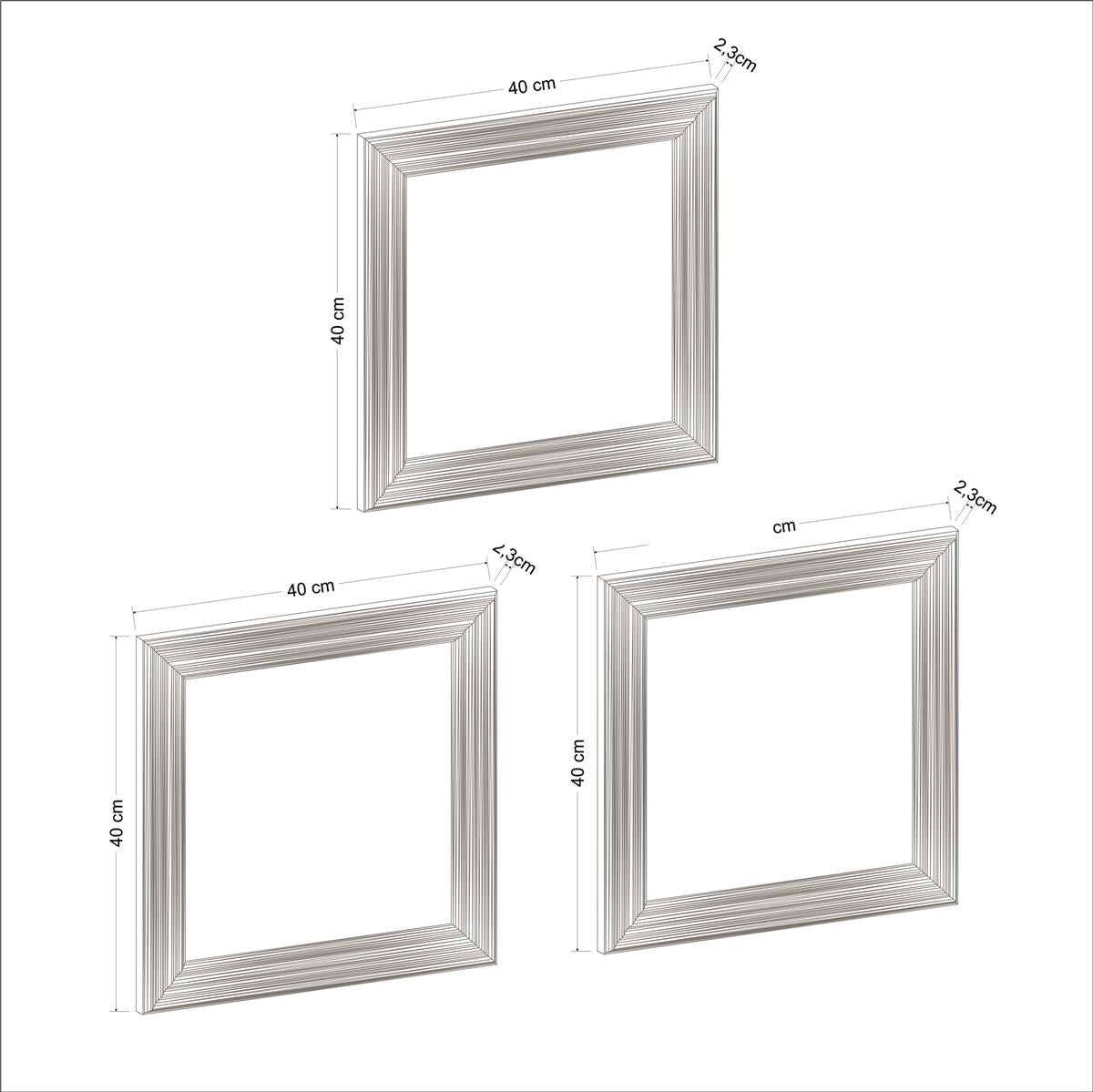 Spiegel Wandspiegel Otto 3er Gold 40x40 cm