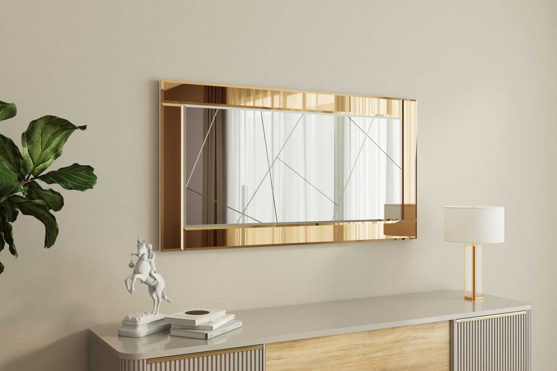 Wandspiegel Luna Bronze Rahmen 120x60x2 cm