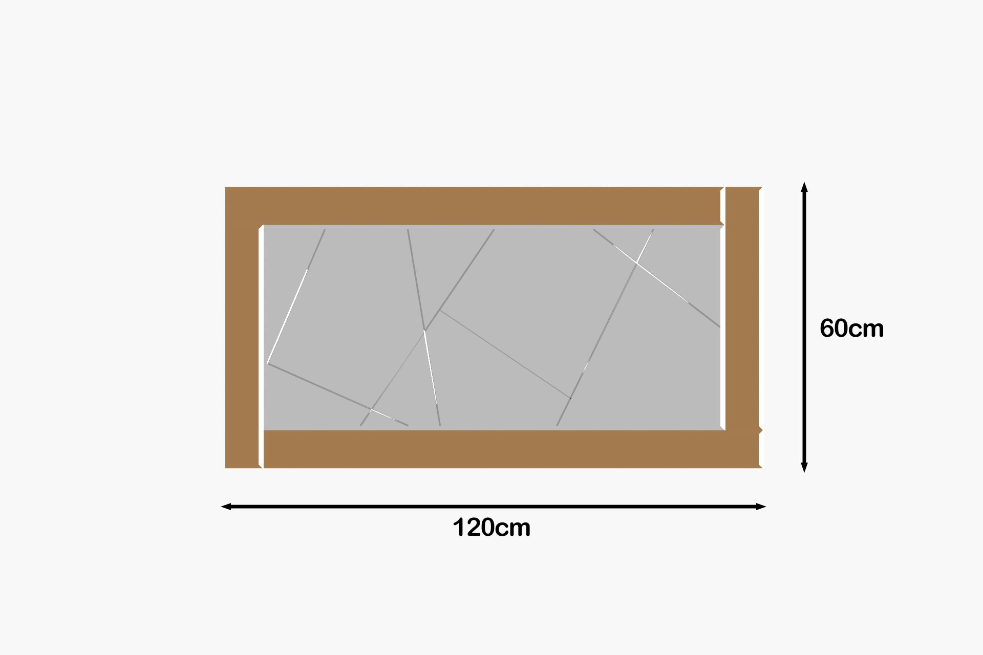 Wandspiegel Luna Bronze Rahmen 120x60x2 cm