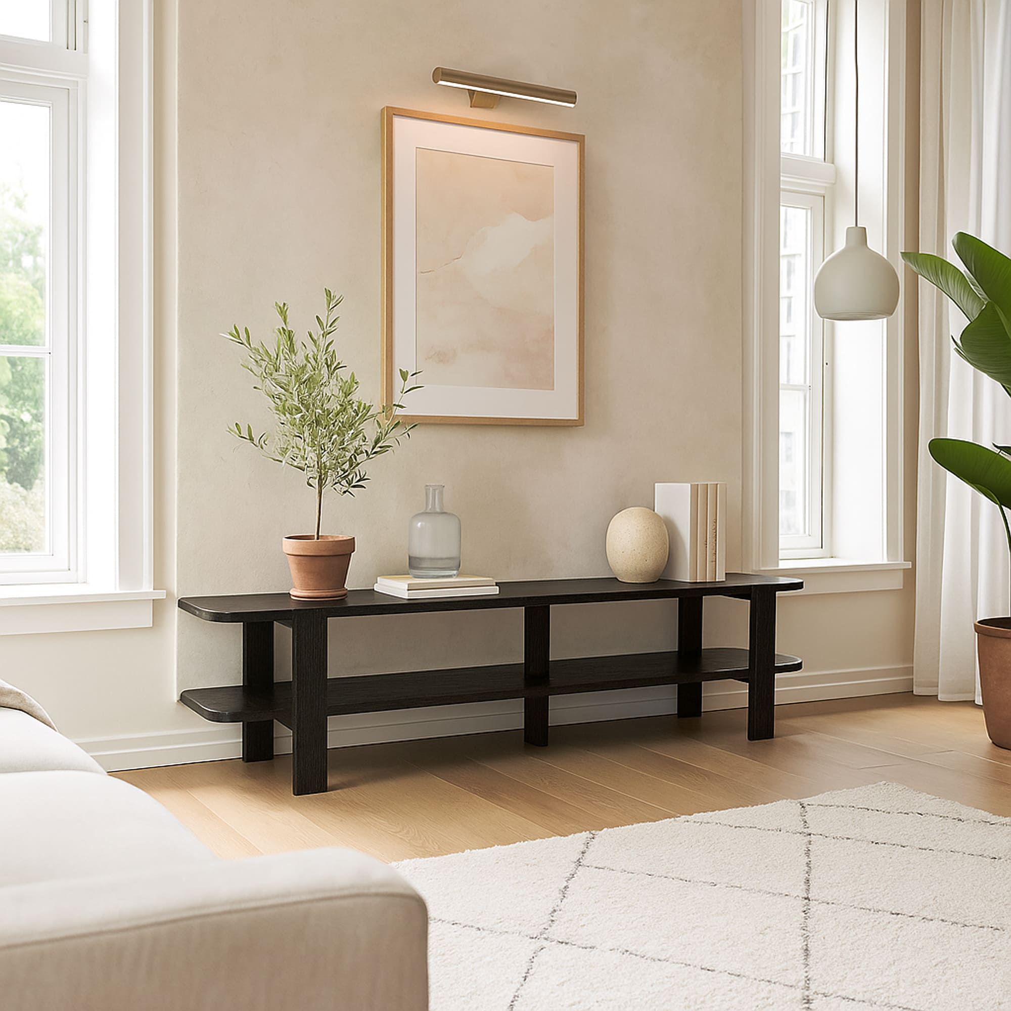 TV Lowboard Glam Schwarz