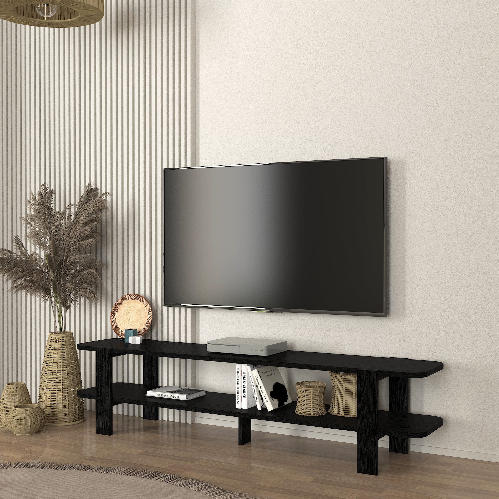 TV Lowboard Glam Schwarz