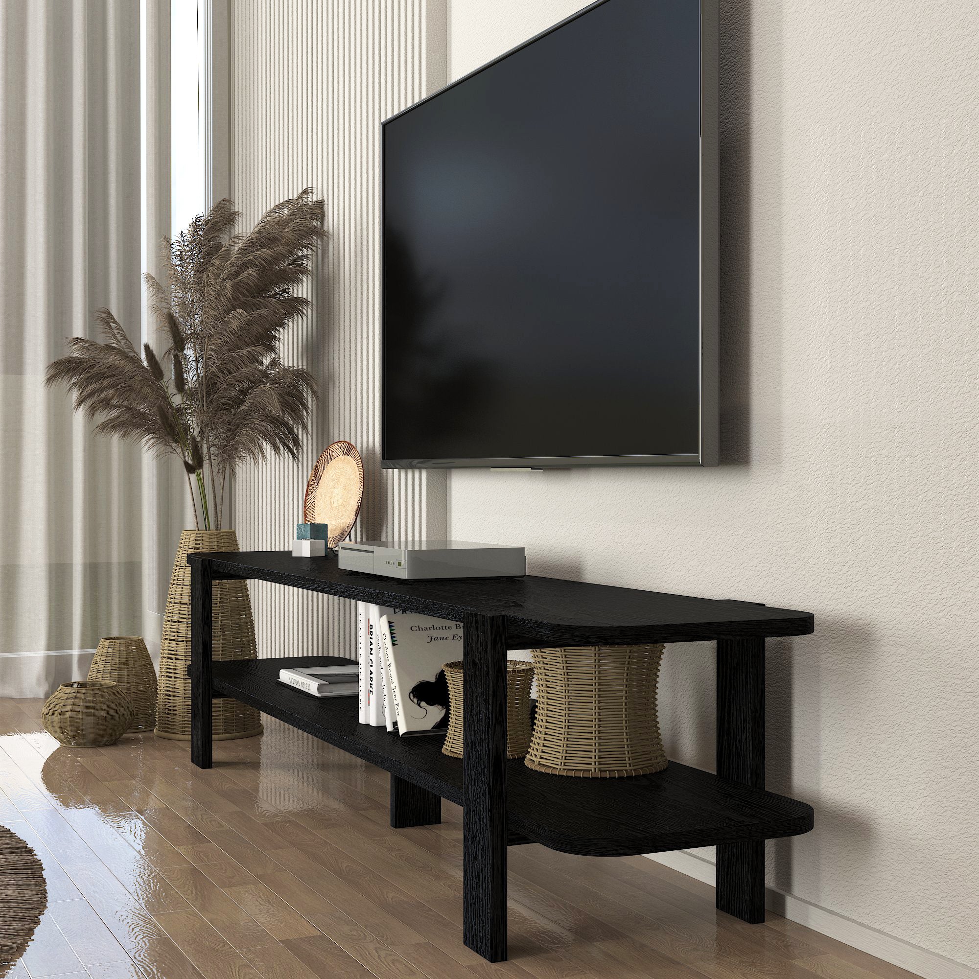 TV Lowboard Glam Schwarz