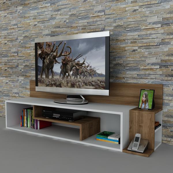 Tv Lowboard Stream Weiß Walnuss