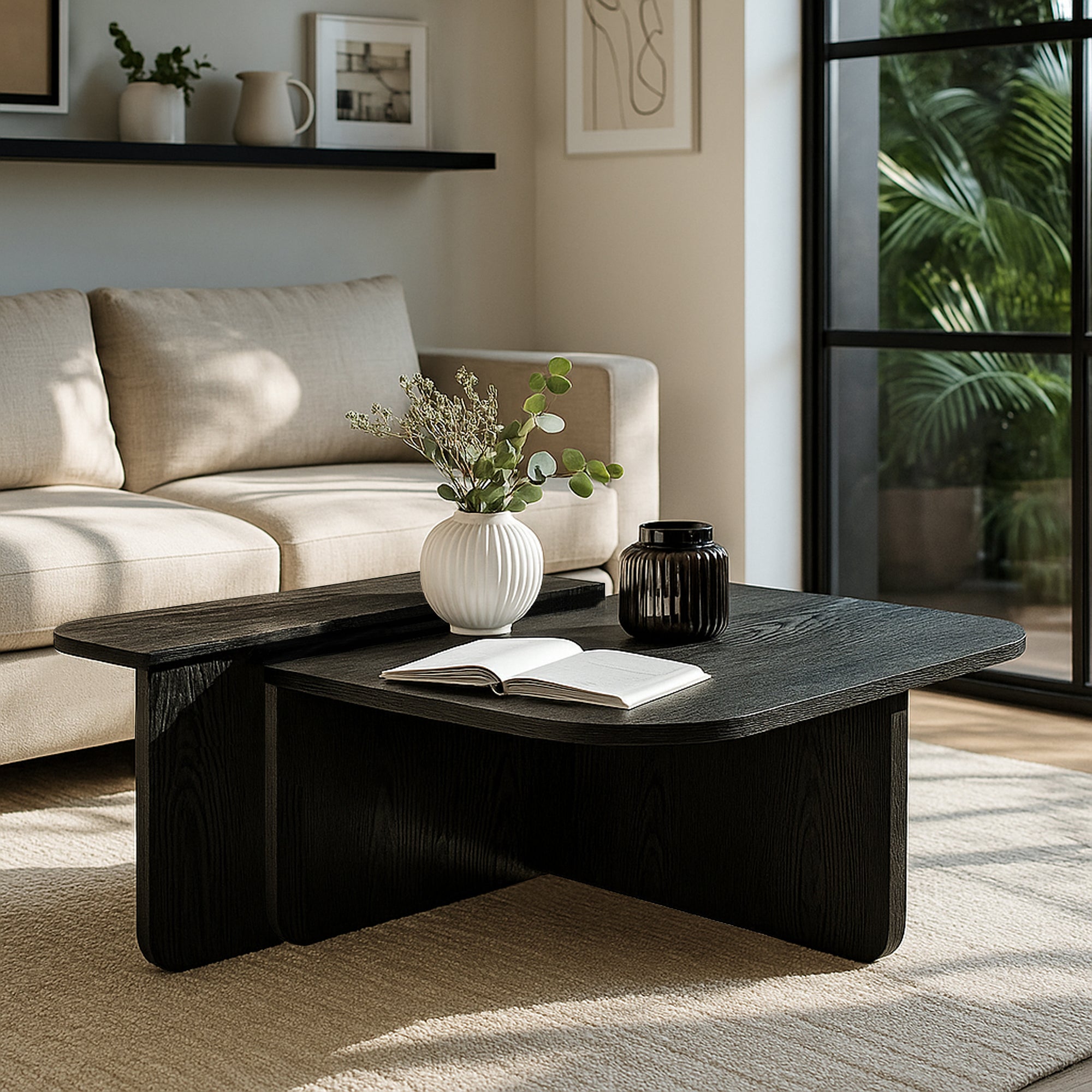 Couchtisch Luxe Schwarz 90x90 cm