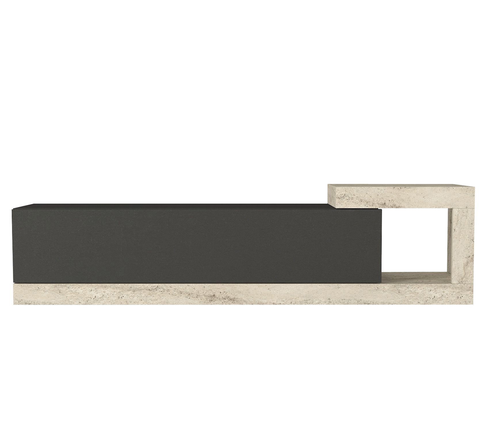 TV Lowboard Bliss Anthrazit-Beige Trawertin Optik