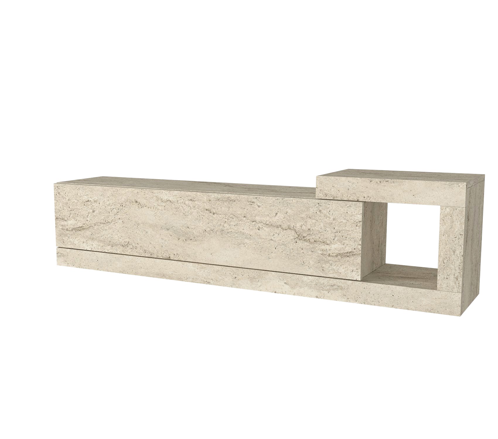 TV Lowboard Bliss Beige Trawertin Optik