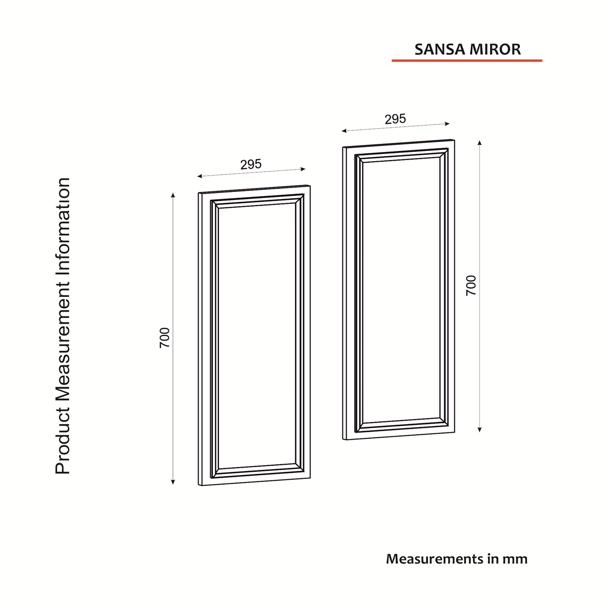 Ankleidespiegel Sansa 2 Stück Walnuss Weiß 30cm/ 70cm/ 3cm