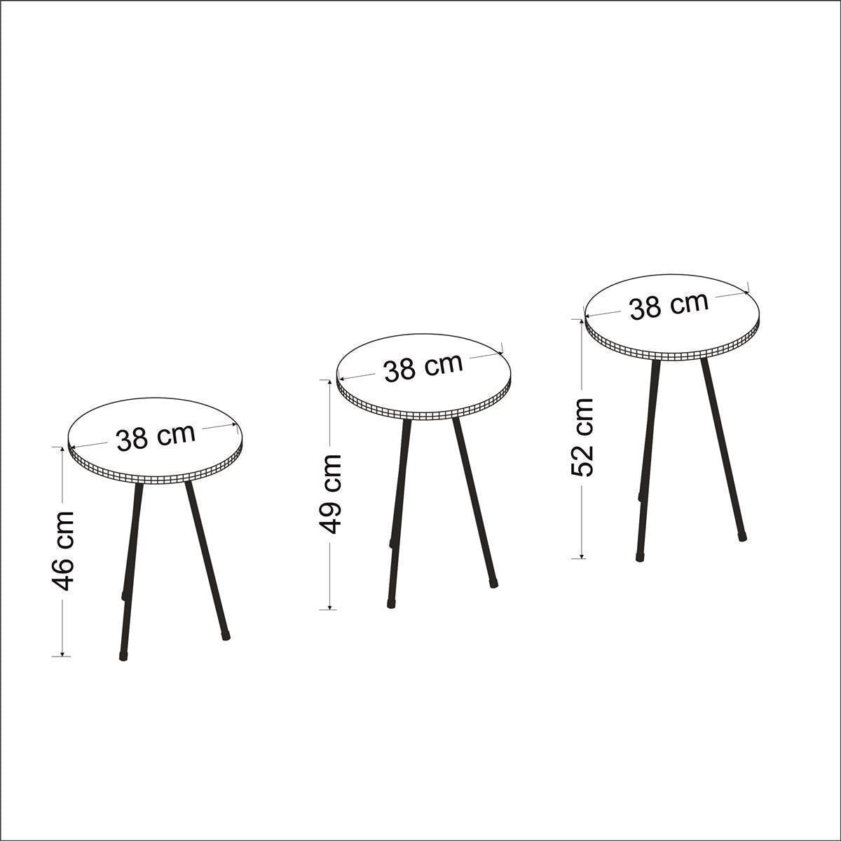 Beistelltisch 3 er Set Marmoroptik Weiß 21786245