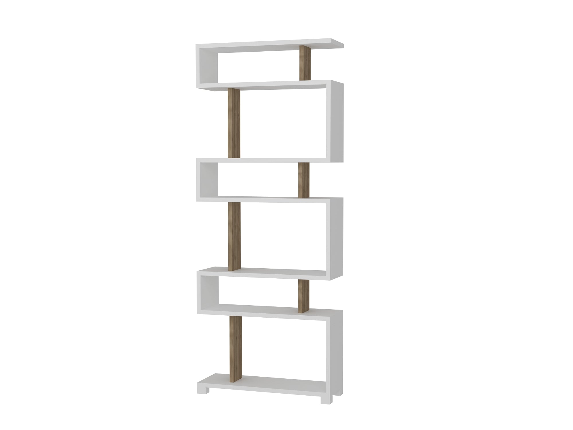 Bücherregal Blok  Weiß Walnuss