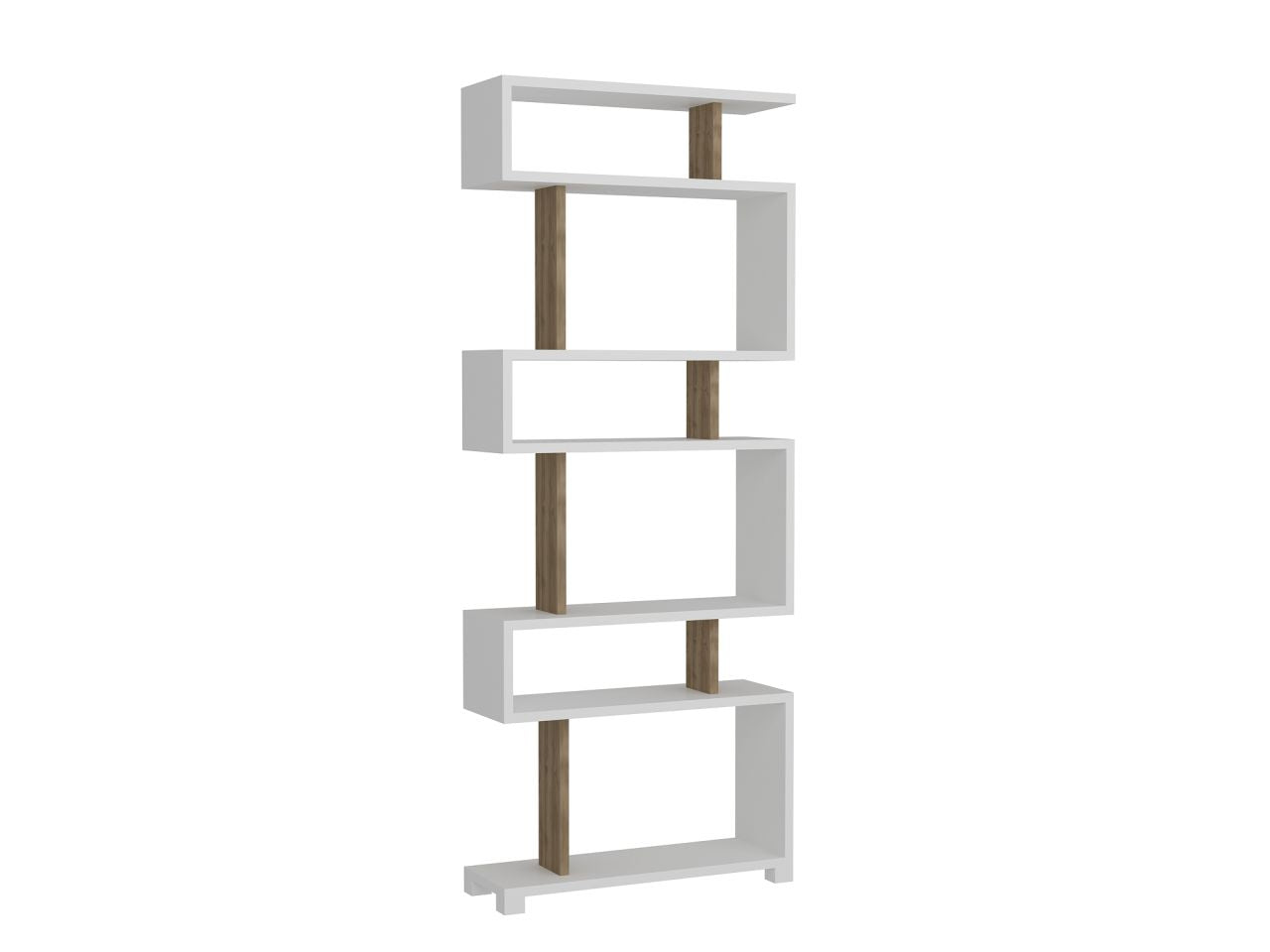Bücherregal Blok  Weiß Walnuss