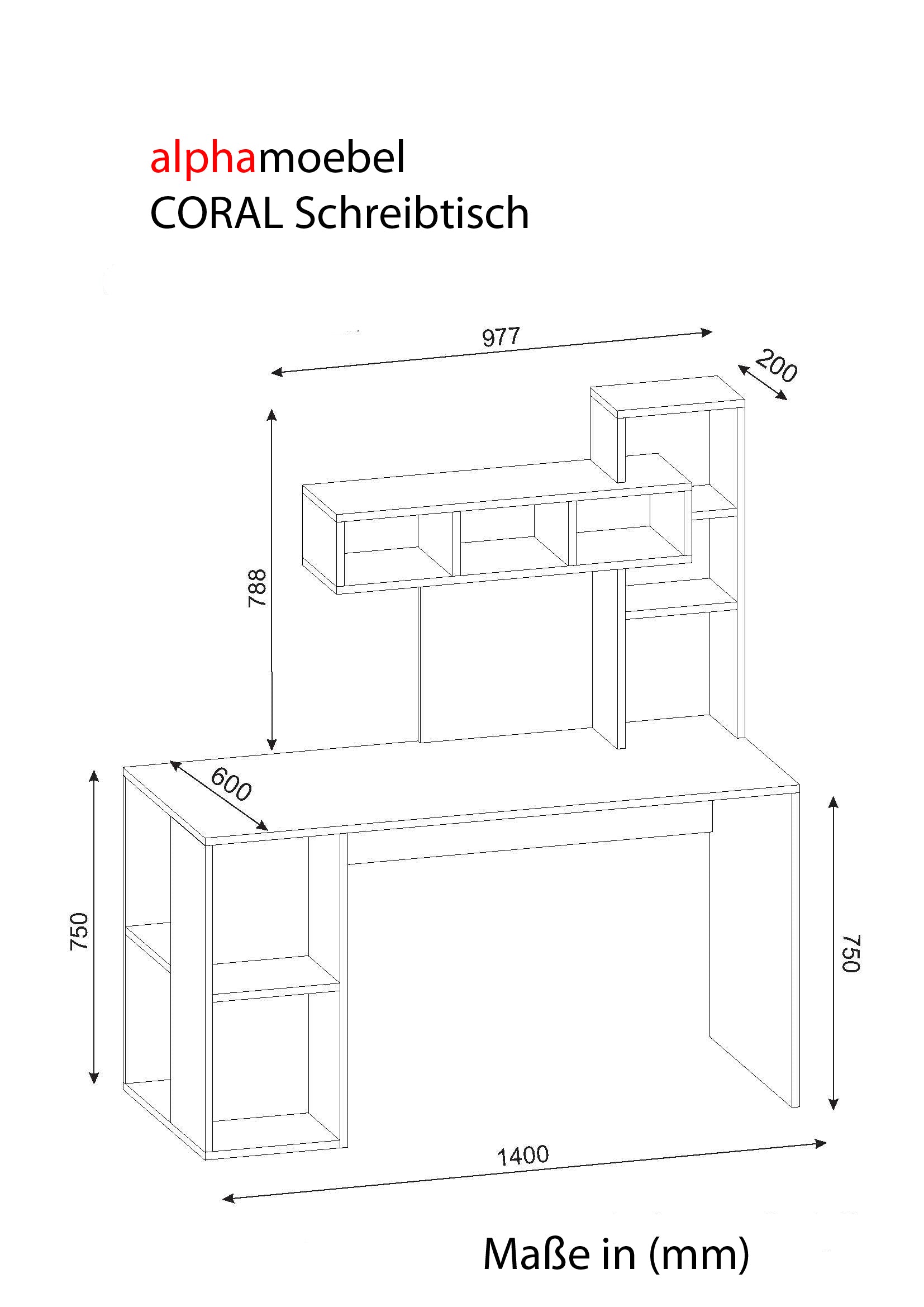 Schreibtisch Coral Weiß Cordoba