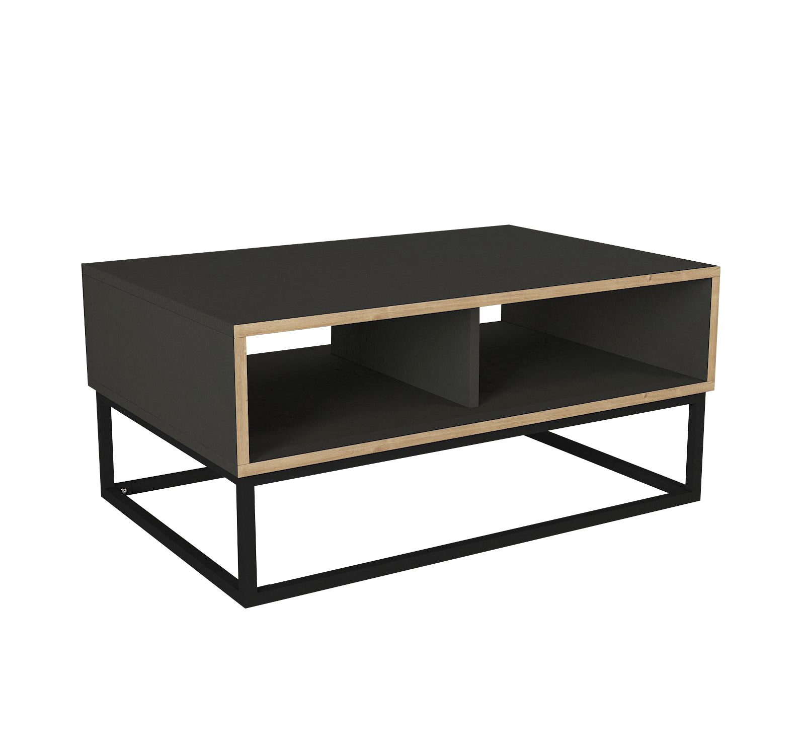 Couchtisch Dolores mit Metallfüßen Anthrazit Safir