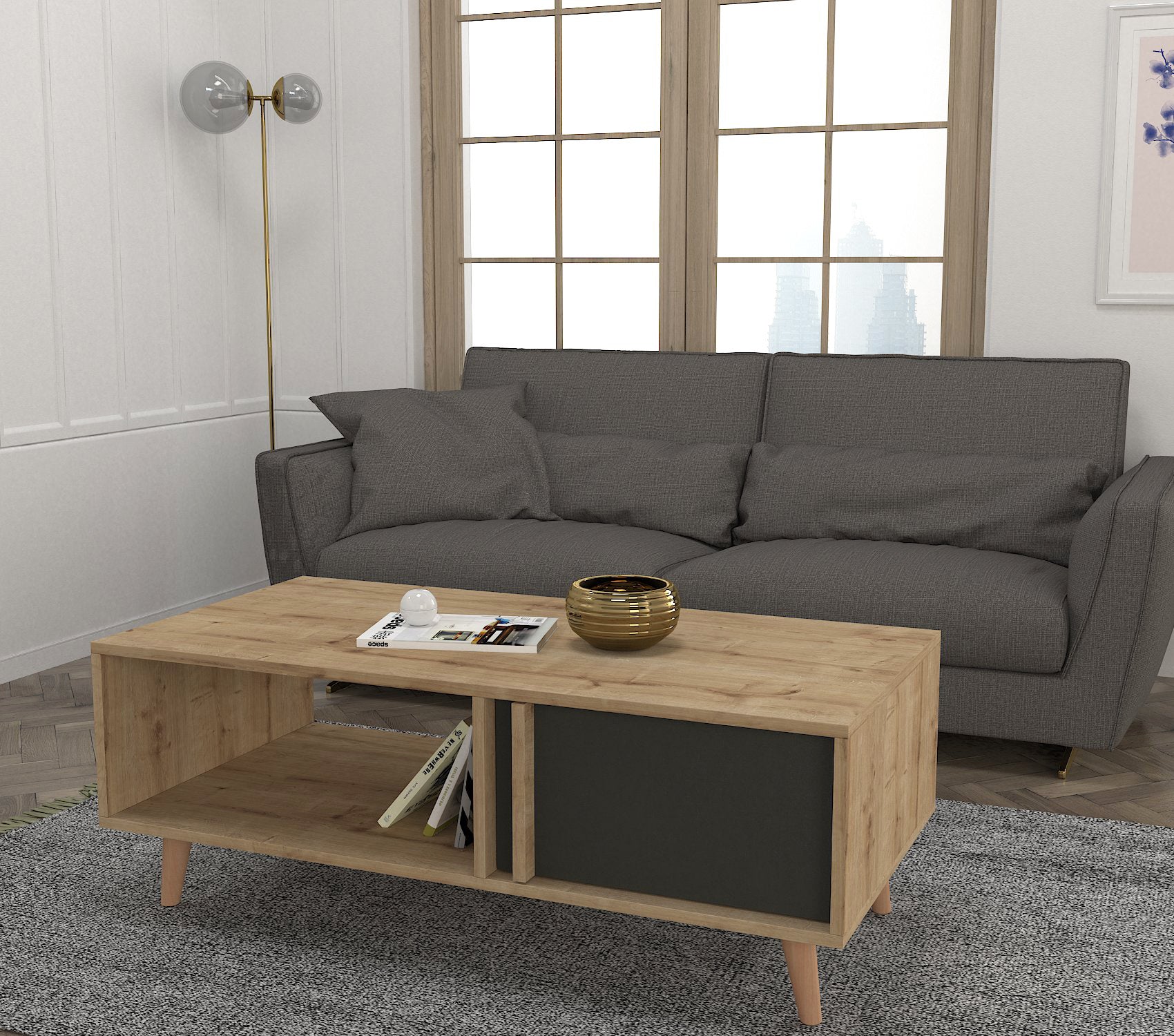 Couchtisch Malmo Saphir Anthrazit