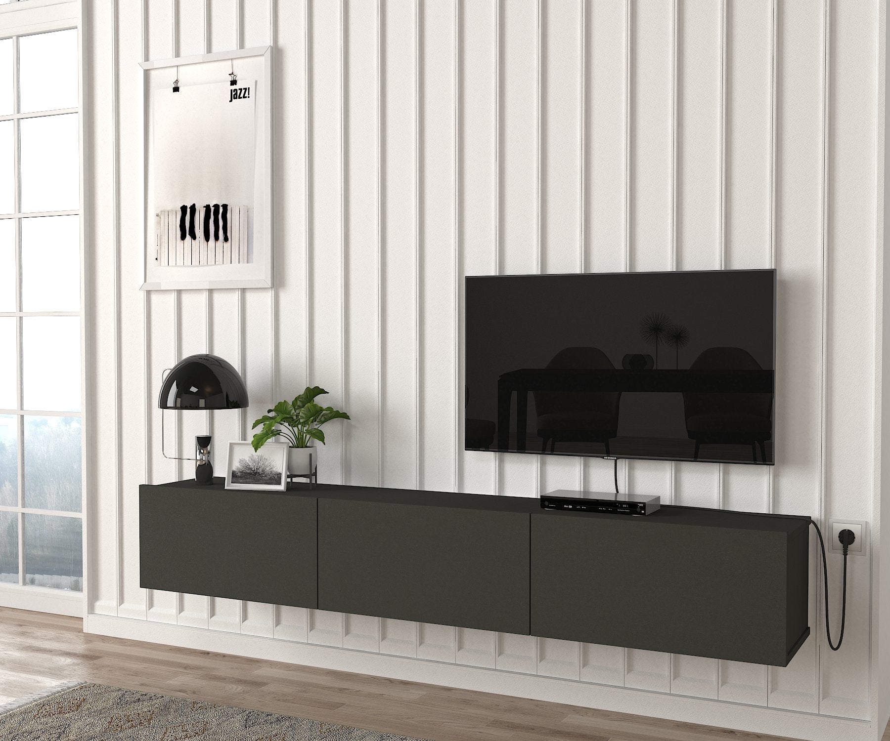 TV Lowboard Hängend Damla Anthrazit 180 cm