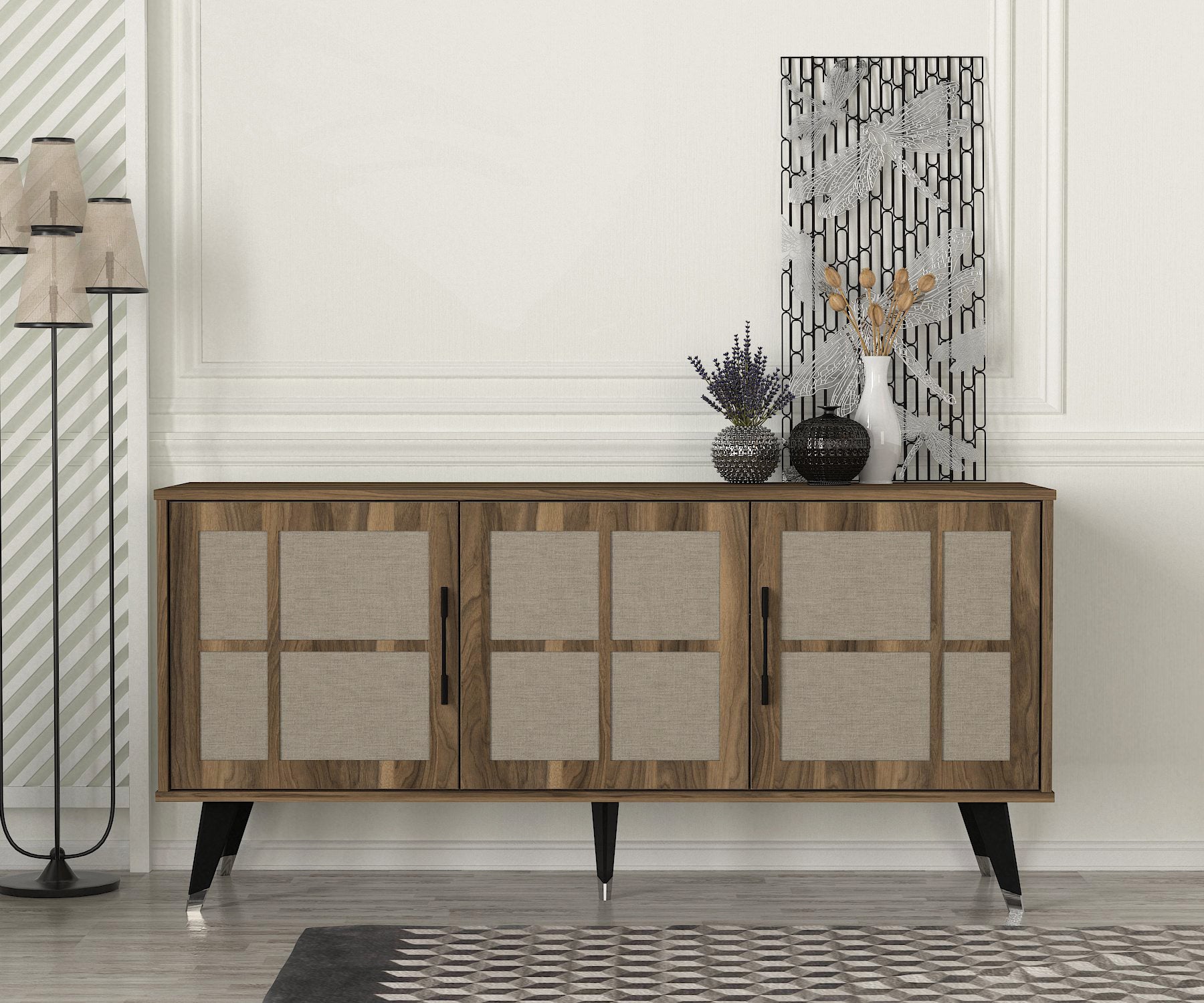 Sideboard Logan Walnuss Grau