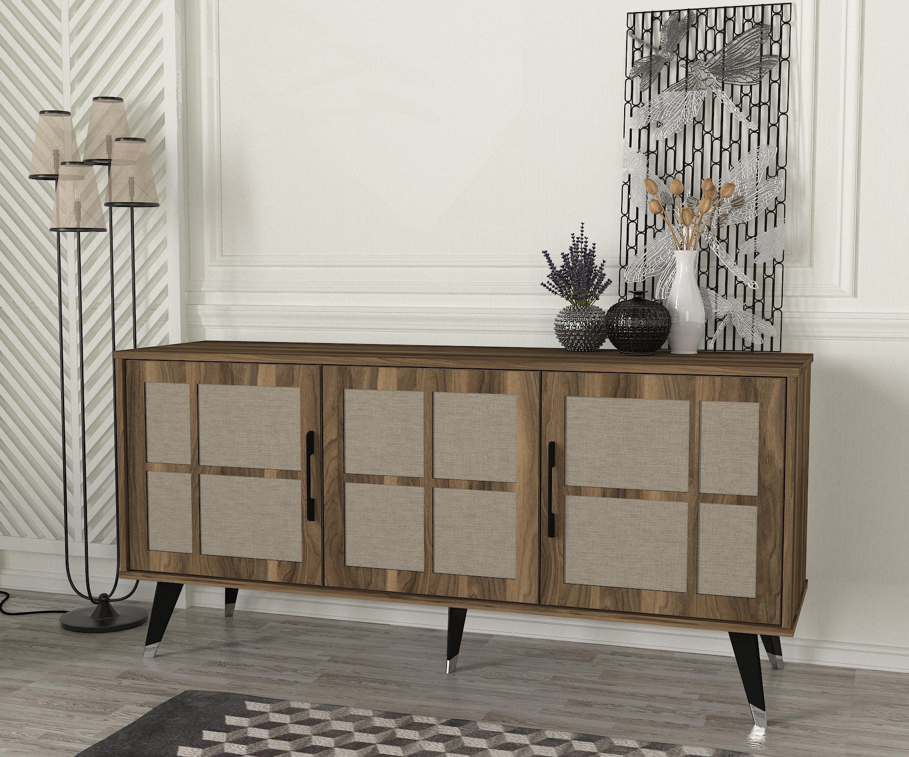 Sideboard Logan Walnuss Grau